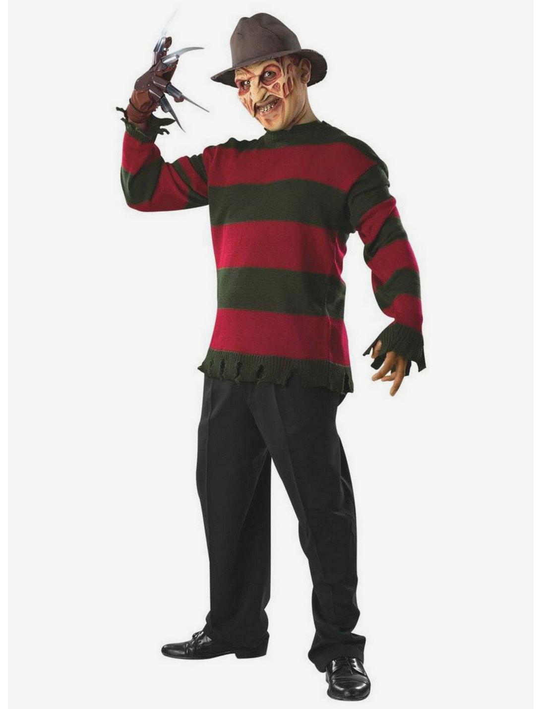 A Nightmare on Elm Street Freddy Sweater with Mask Costume, RED, hi-res