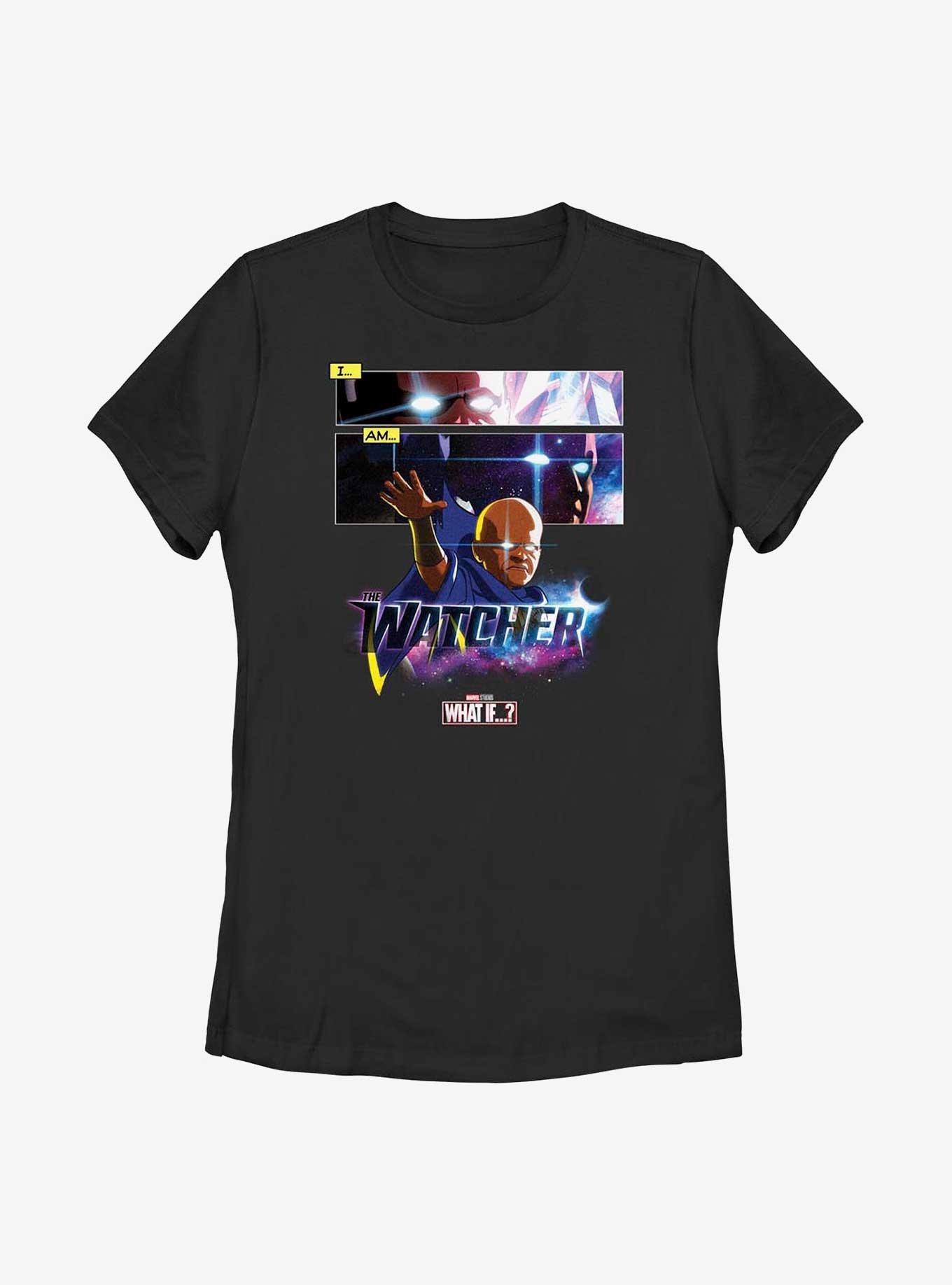 Marvel What If...? I Am The Watcher Panels Womens T-Shirt, BLACK, hi-res