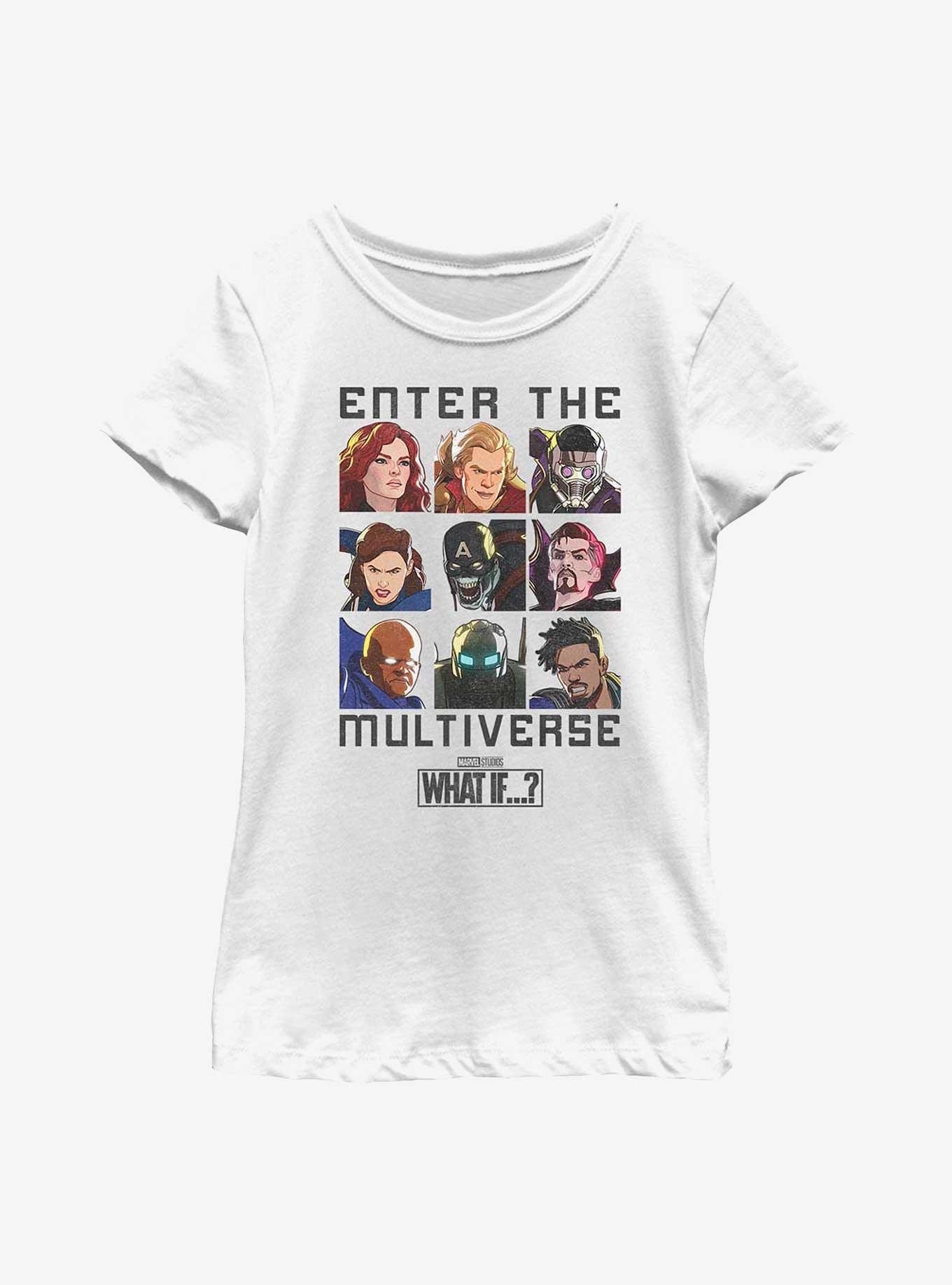 Marvel What If...? Enter The Multiverse Youth Girls T-Shirt, WHITE, hi-res