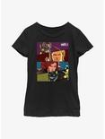 Marvel What If...? Hero Boxes Youth Girls T-Shirt, BLACK, hi-res