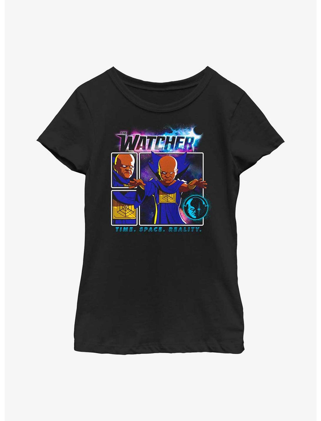 Marvel What If...? Watcher Panel Youth Girls T-Shirt, BLACK, hi-res