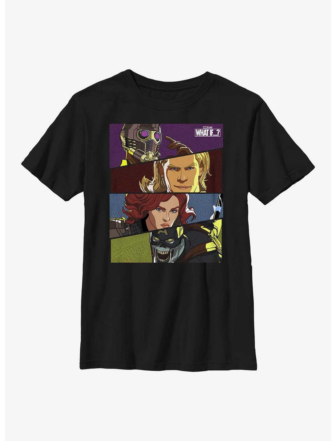 Marvel What If...? Hero Boxes Youth T-Shirt, BLACK, hi-res