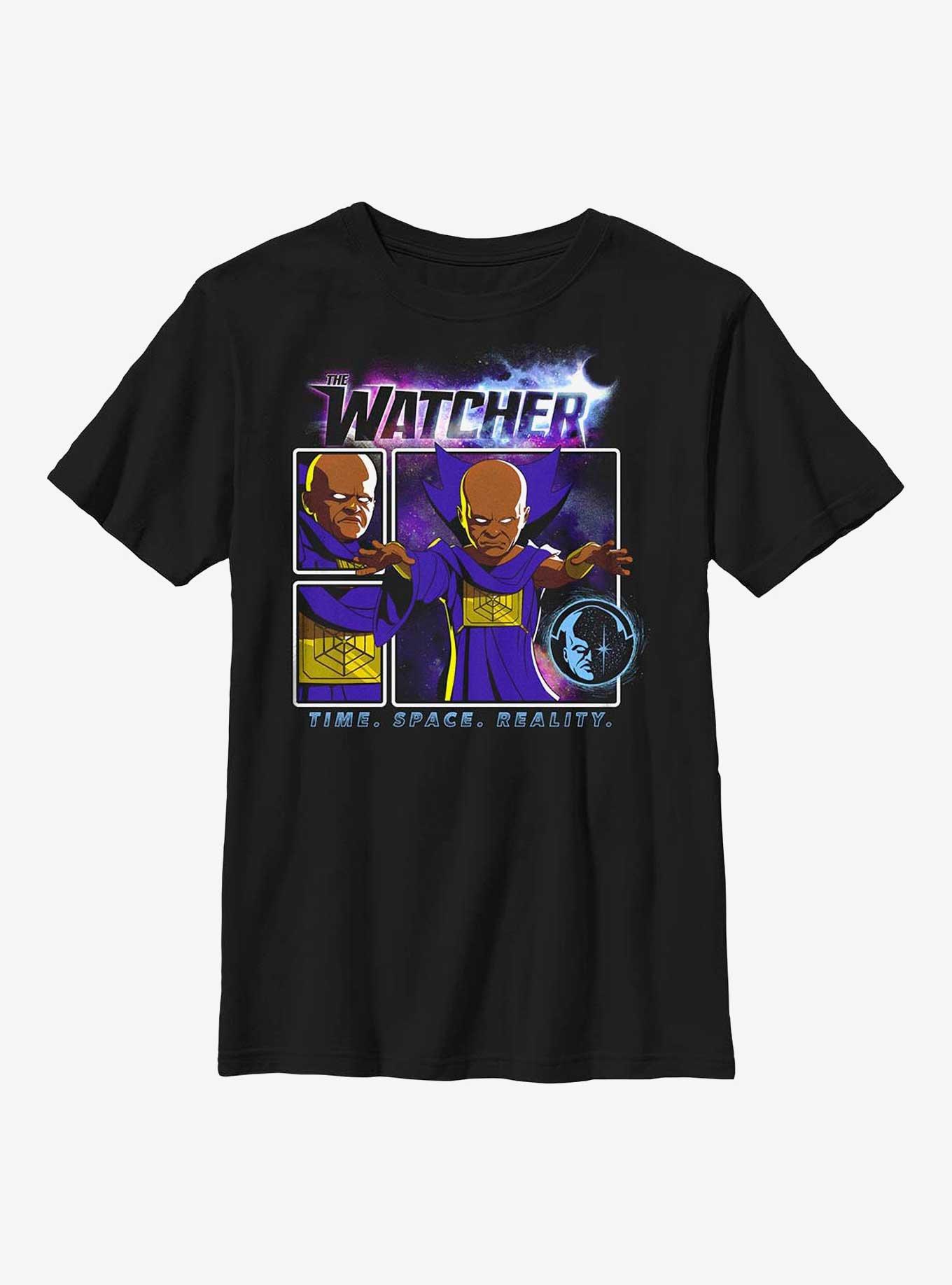 Marvel What If...? Watcher Panel Youth T-Shirt, BLACK, hi-res view 1