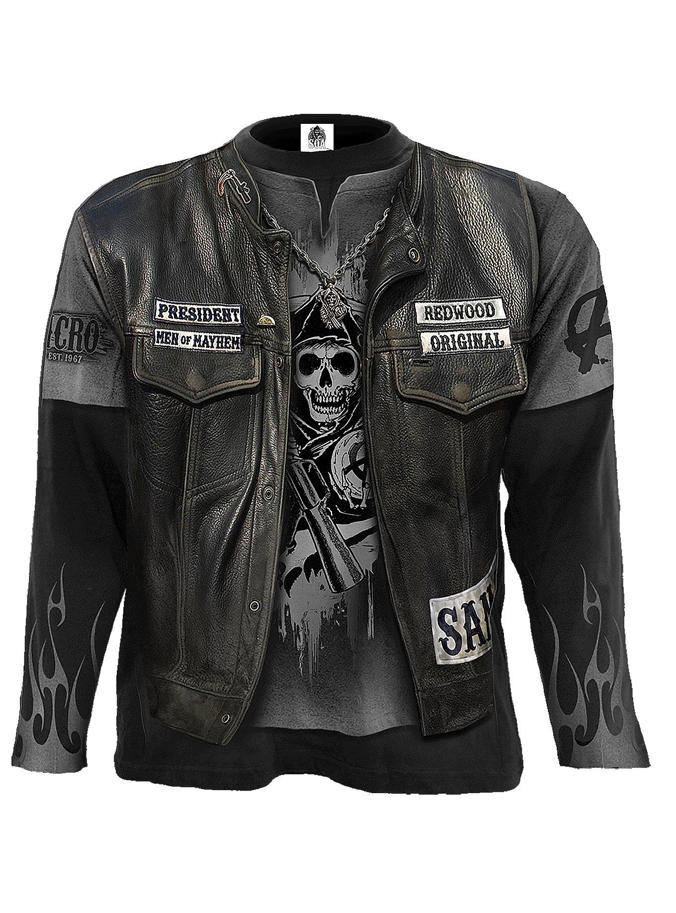 Sons Of Anarchy Jax Vest Long-Sleeve T-Shirt, BLACK, hi-res