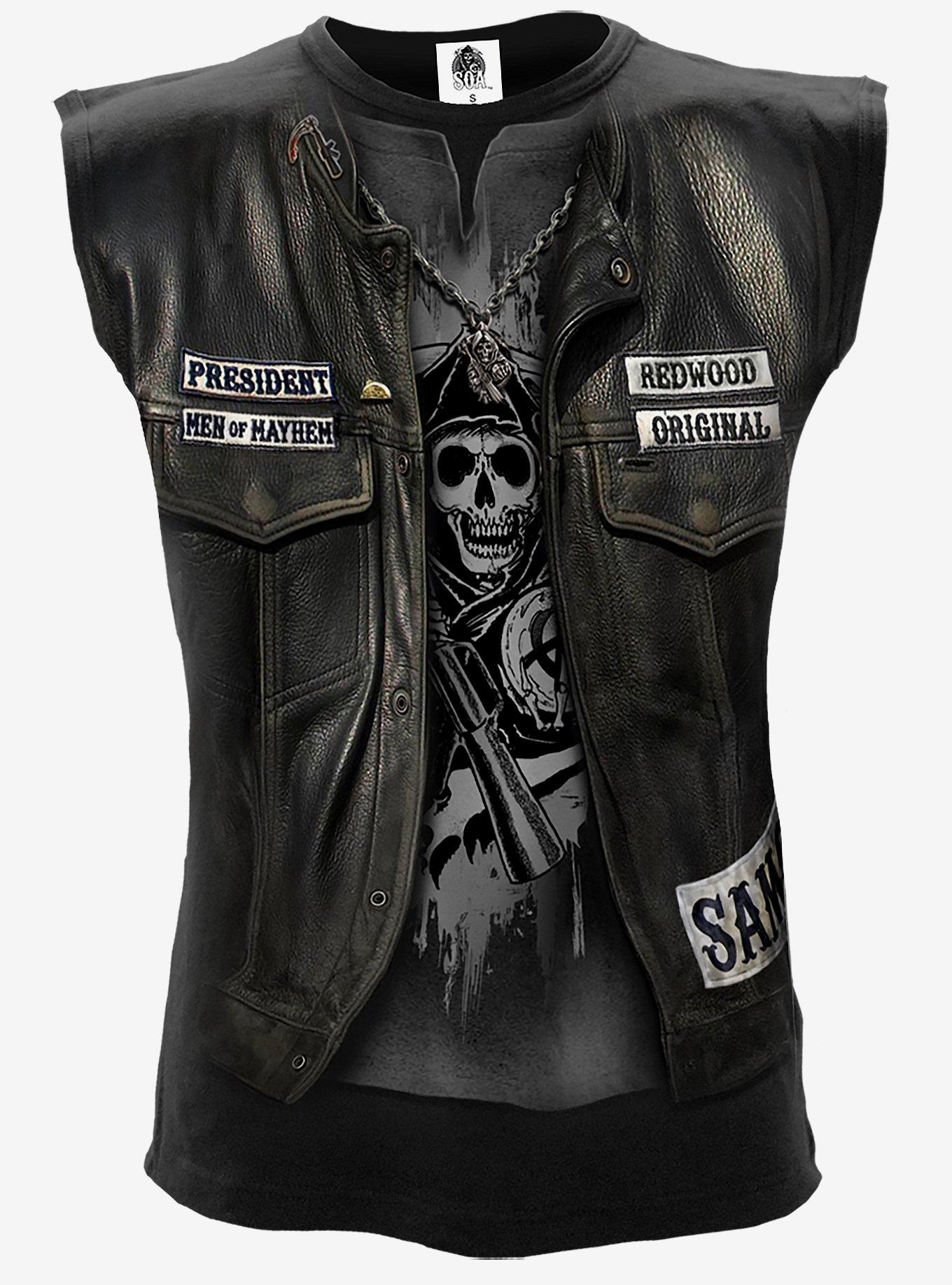 Sons Of Anarchy Jax Vest Sleeveless Shirt, BLACK, hi-res