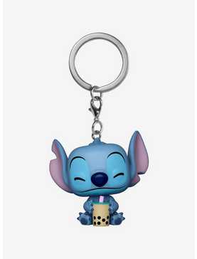 Funko Pocket Pop! Disney Lilo & Stitch Stitch with Boba Vinyl Keychain - BoxLunch Exclusive, , hi-res