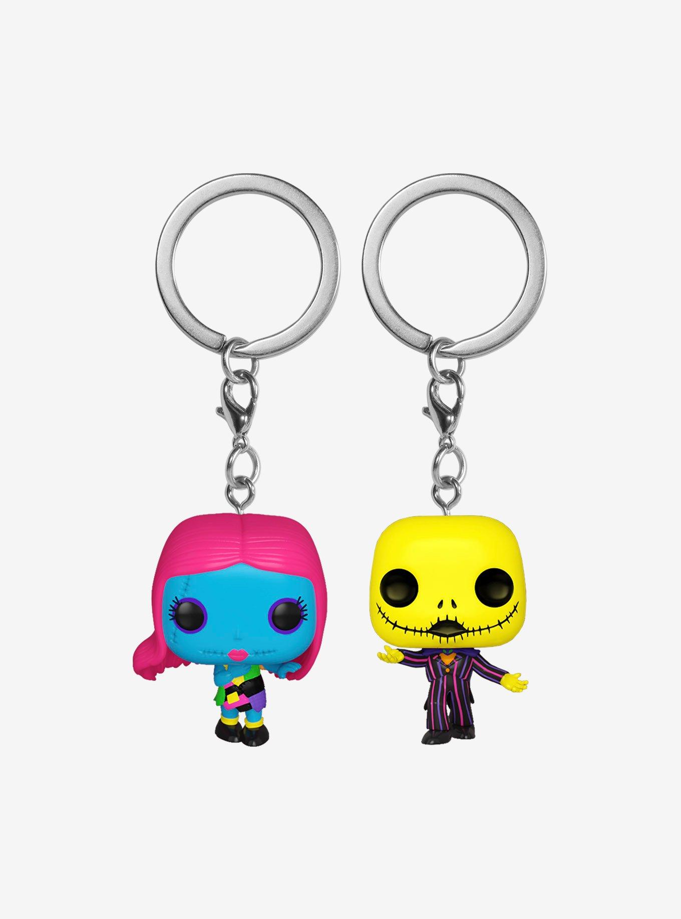 Funko Pocket Pop! Disney The Nightmare Before Christmas Sally & Jack Neon Vinyl Keychain Set - BoxLunch Exclusive, , hi-res