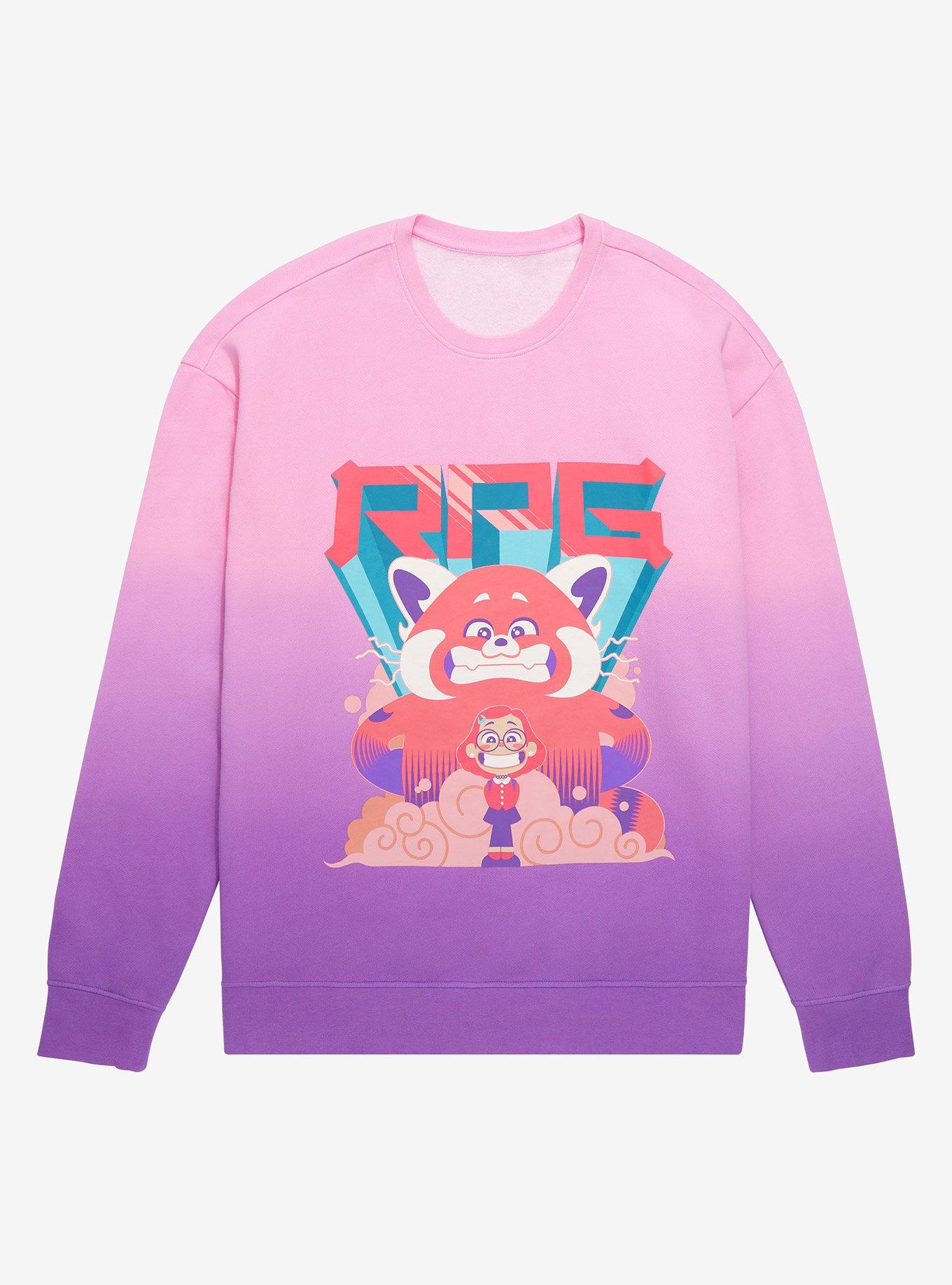 Disney Pixar Turning Red Mei the Red Panda Ombre Crewneck - BoxLunch Exclusive, PURPLE, hi-res