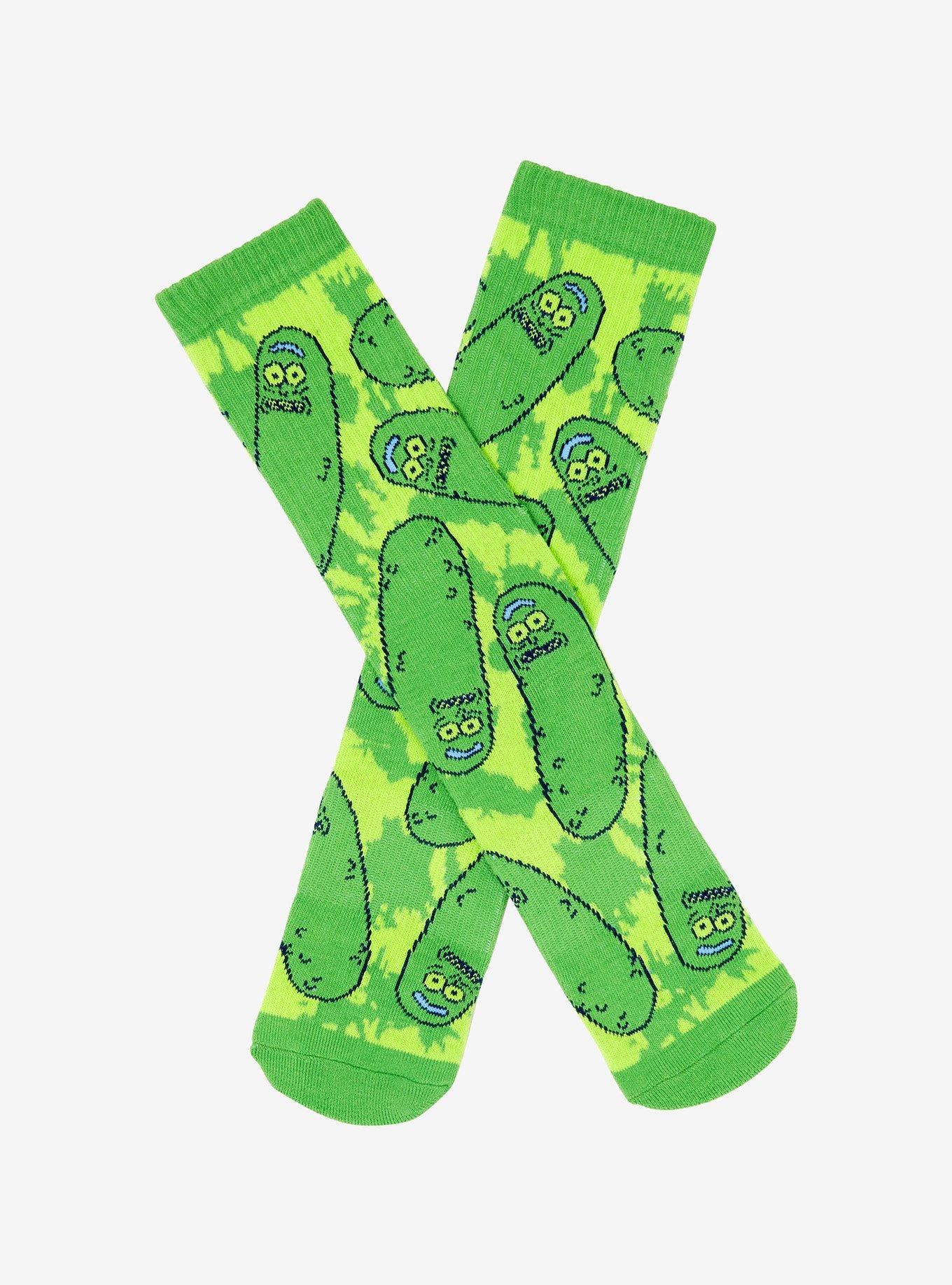 Rick And Morty Pickle Rick Green Tie-Dye Crew Socks, , hi-res