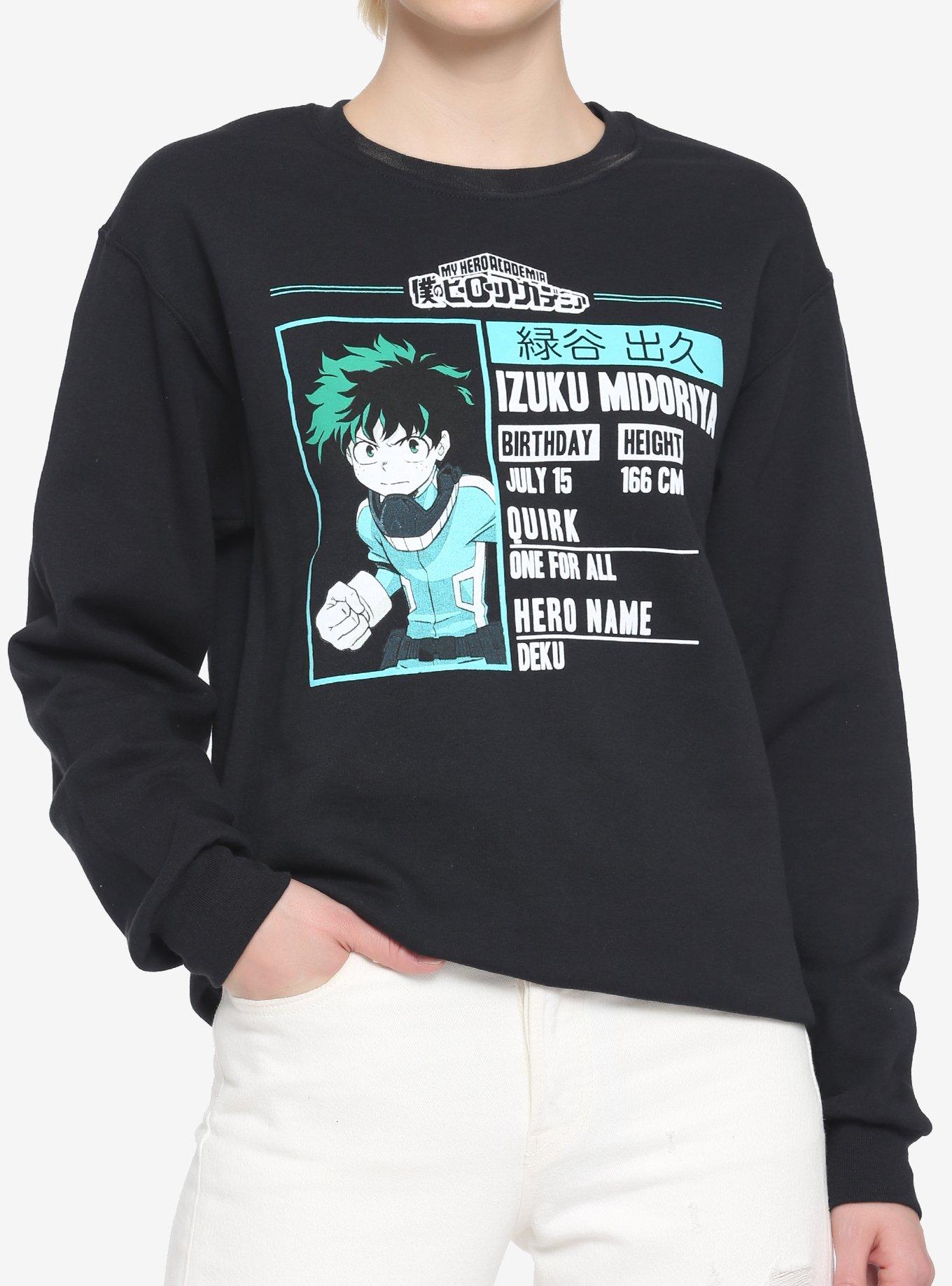 My Hero Academia Deku Profile Girls Sweatshirt, MULTI, hi-res