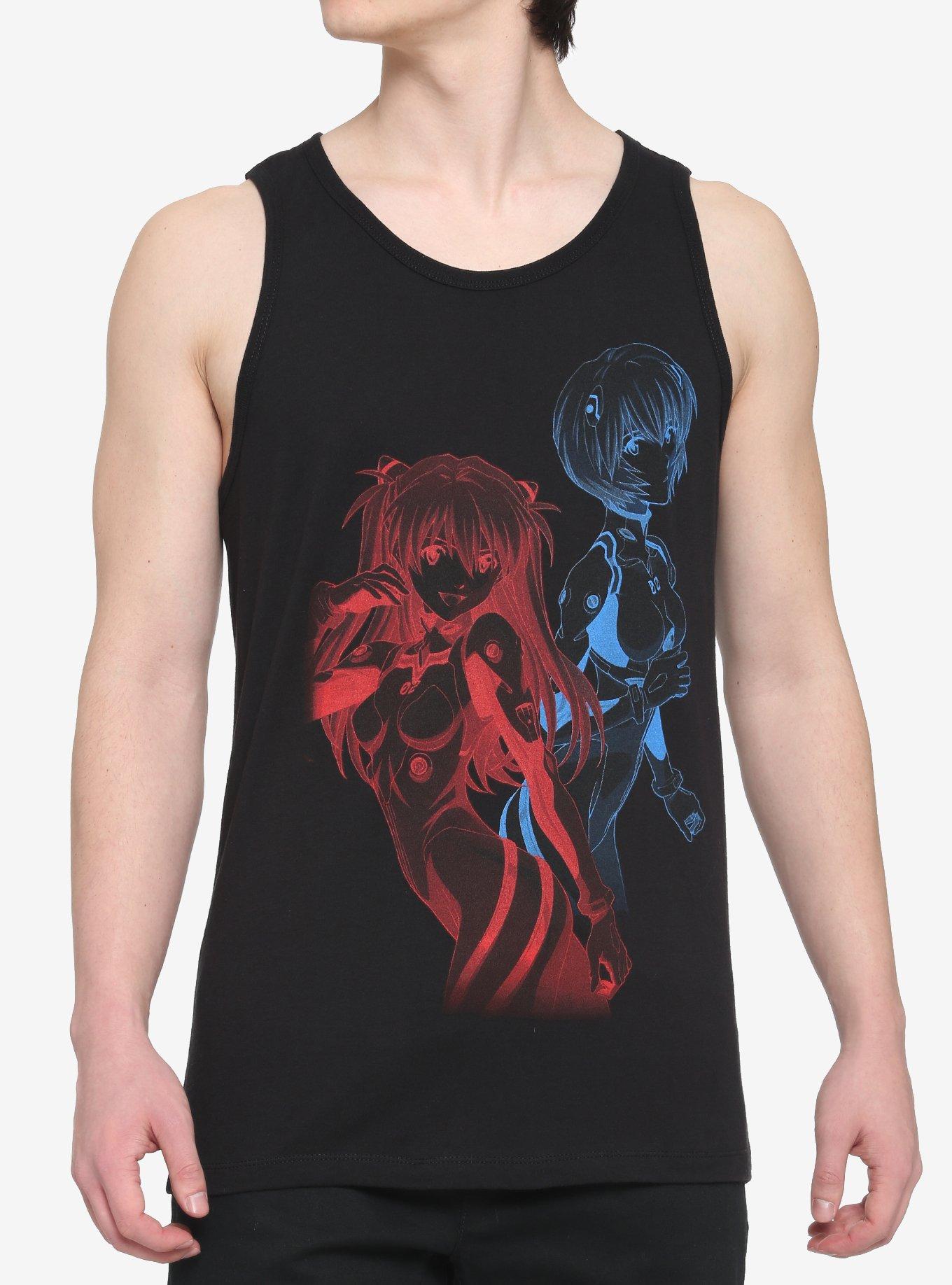 Neon Genesis Evangelion Rei & Asuka Tank Top, BLACK, hi-res