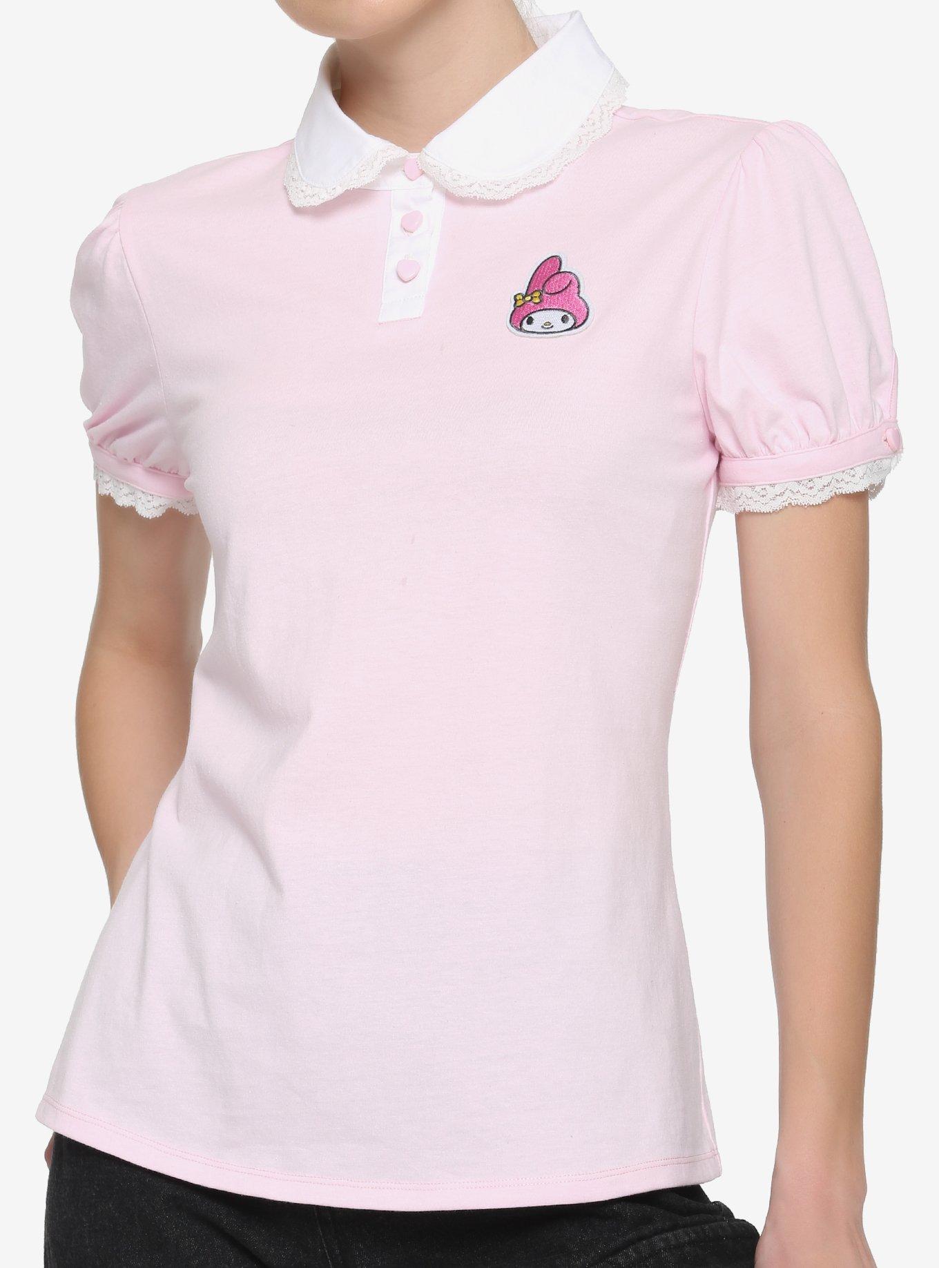 My Melody Pink Collared Girls Top, PINK, hi-res