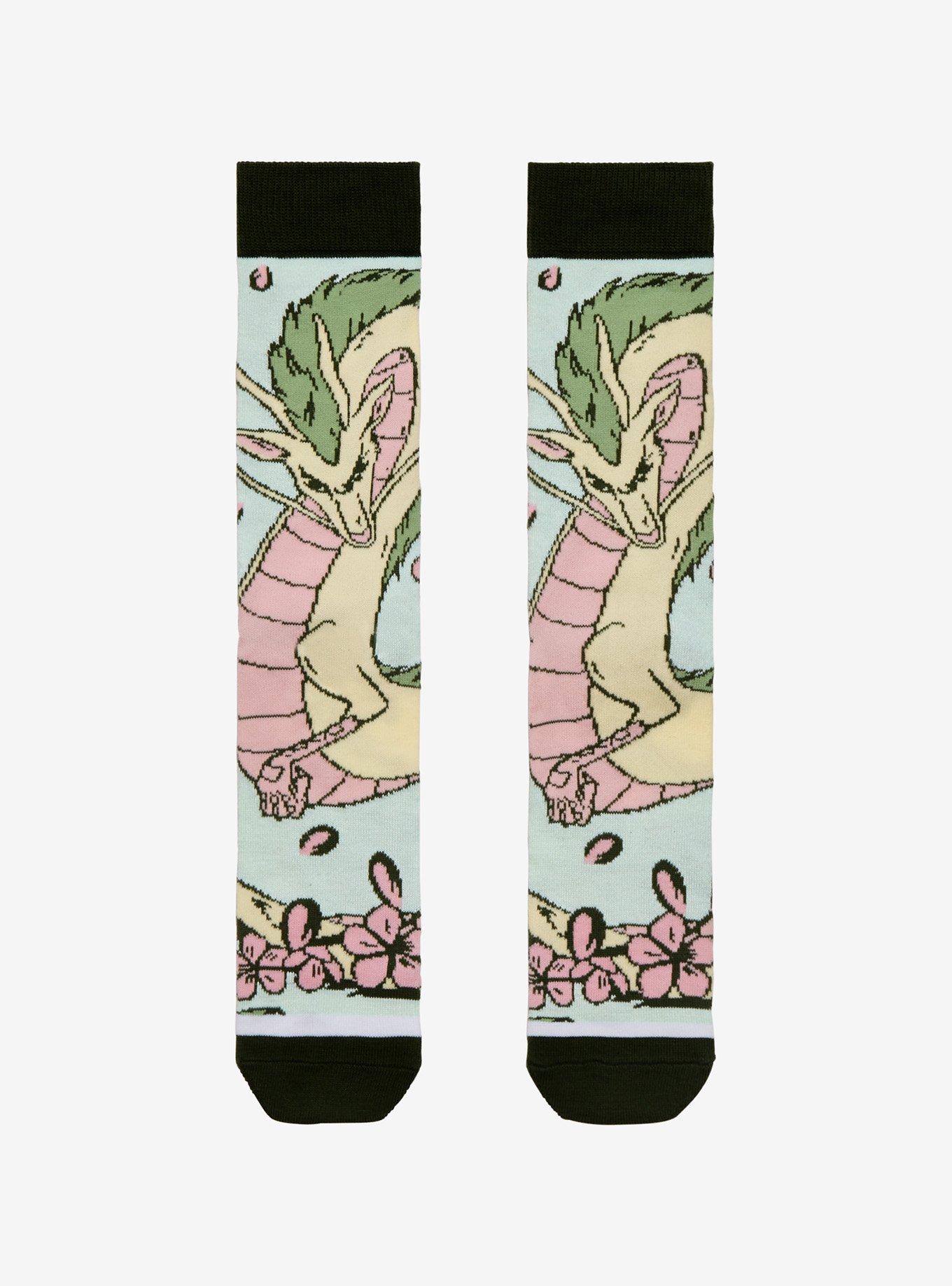 Studio Ghibli Spirited Away Haku Sakura Crew Socks, , hi-res