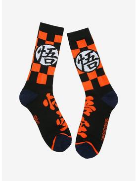 Dragon Ball Z Goku Kanji Checkered Crew Socks, , hi-res