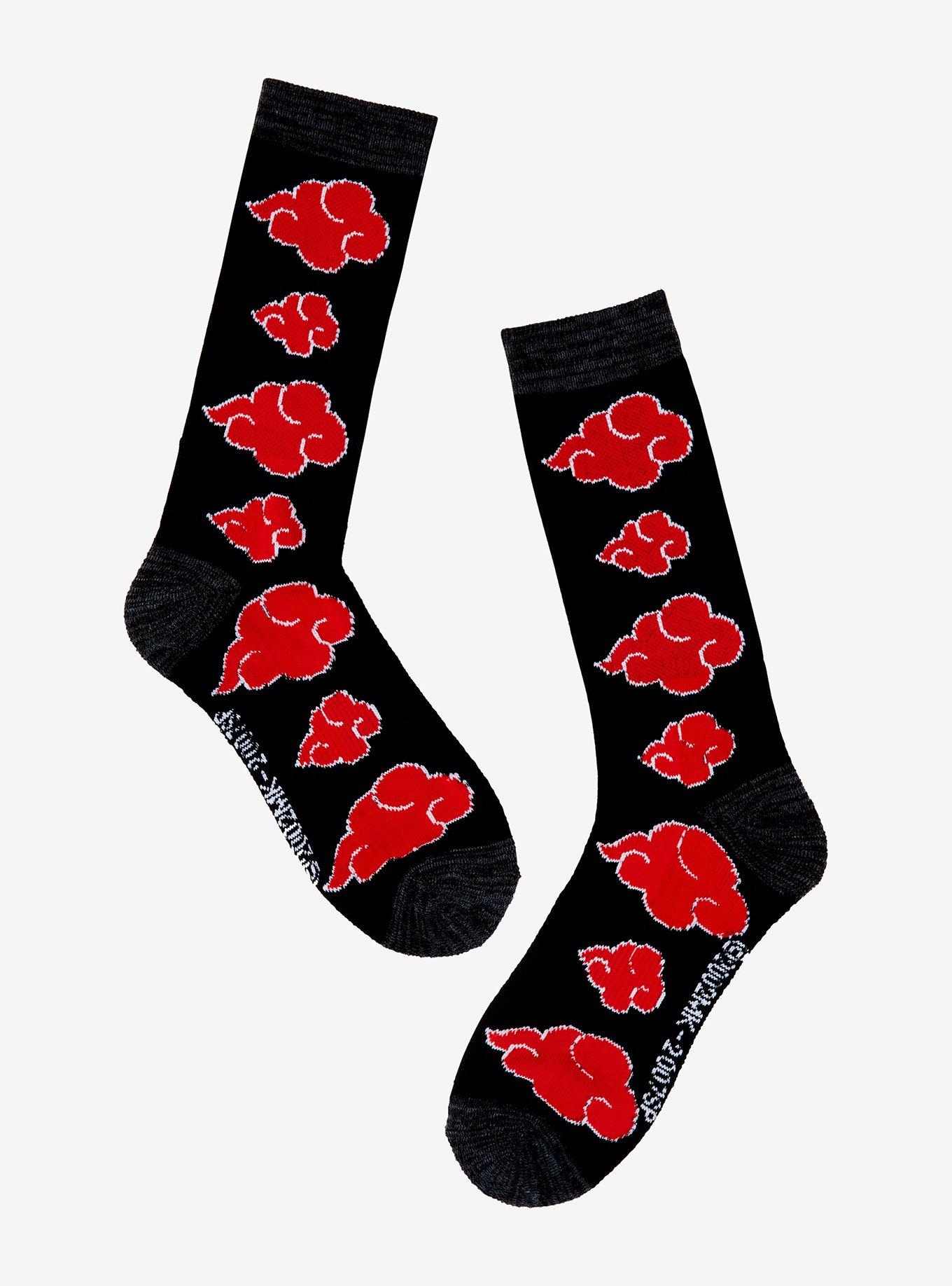 Naruto Shippuden Akatsuki Clouds Crew Socks, , hi-res