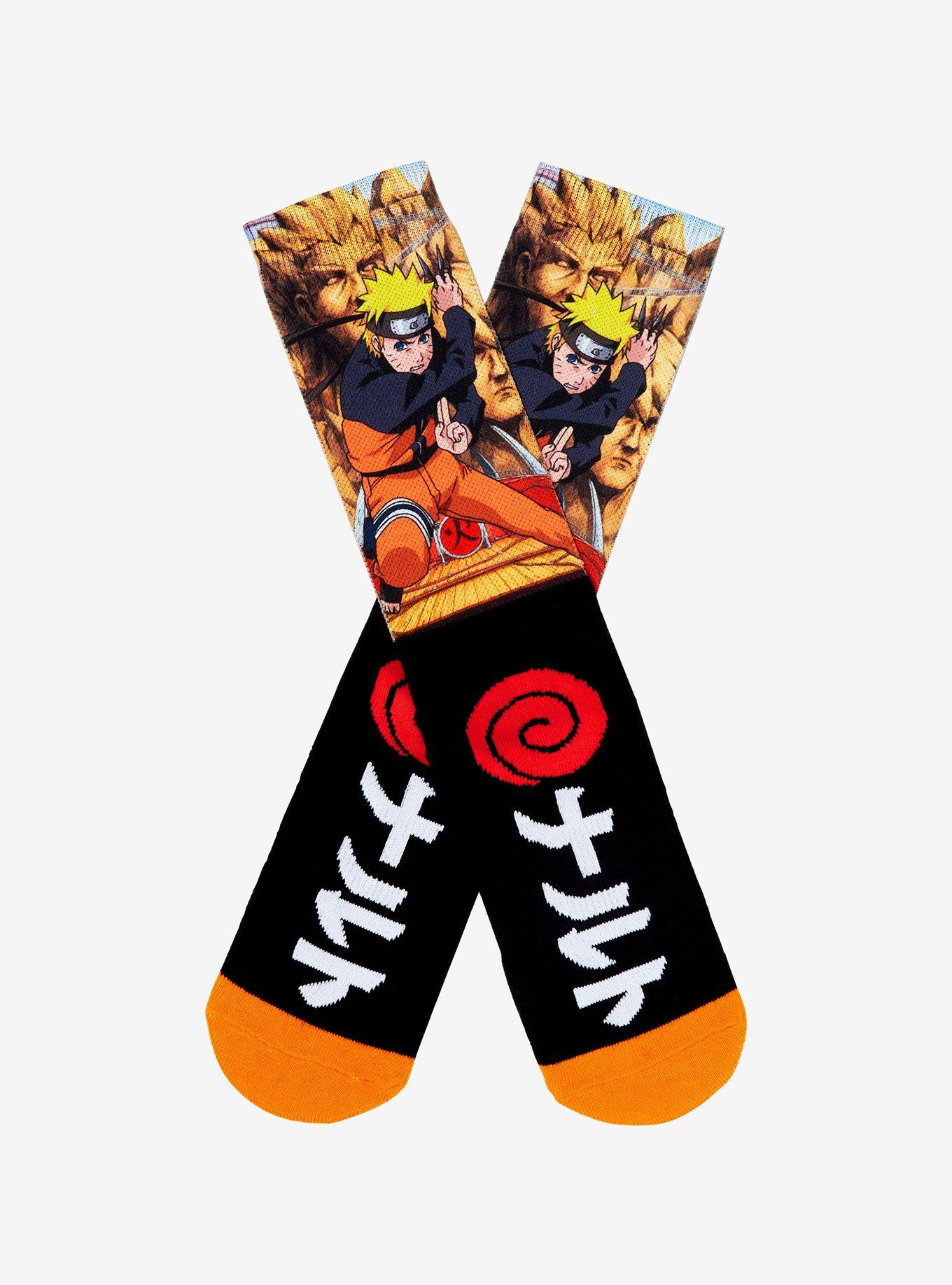 Naruto Shippuden Hokage Rock Crew Socks, , hi-res view 1