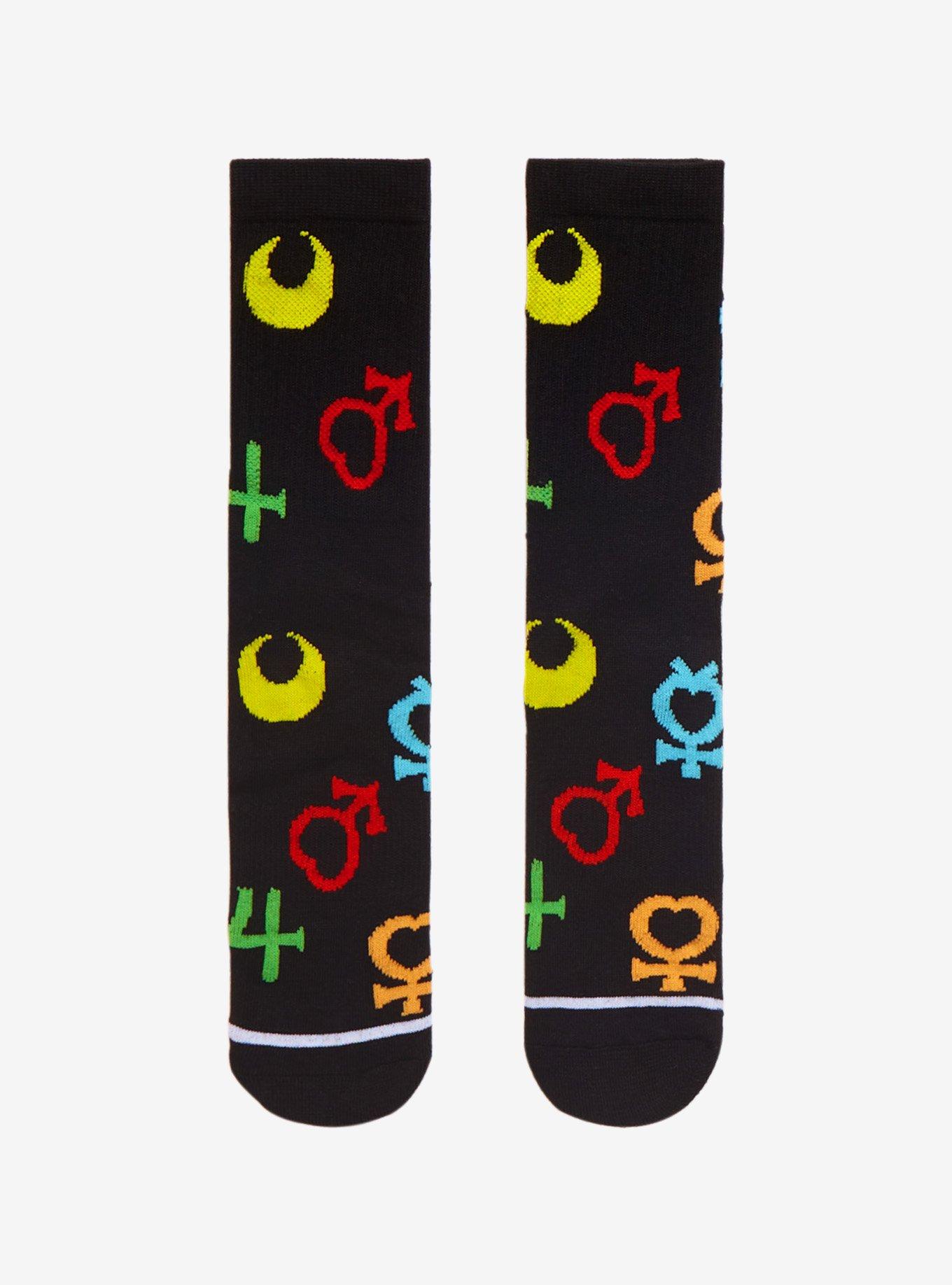 Sailor Moon Crystal Sailor Guardian Symbols Crew Socks, , hi-res