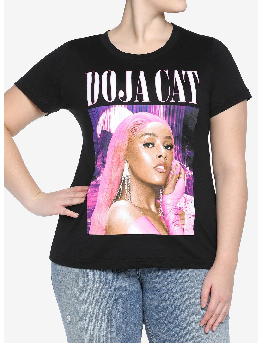 Doja Cat Pink Portrait Girls T-Shirt Plus Size, BLACK, hi-res