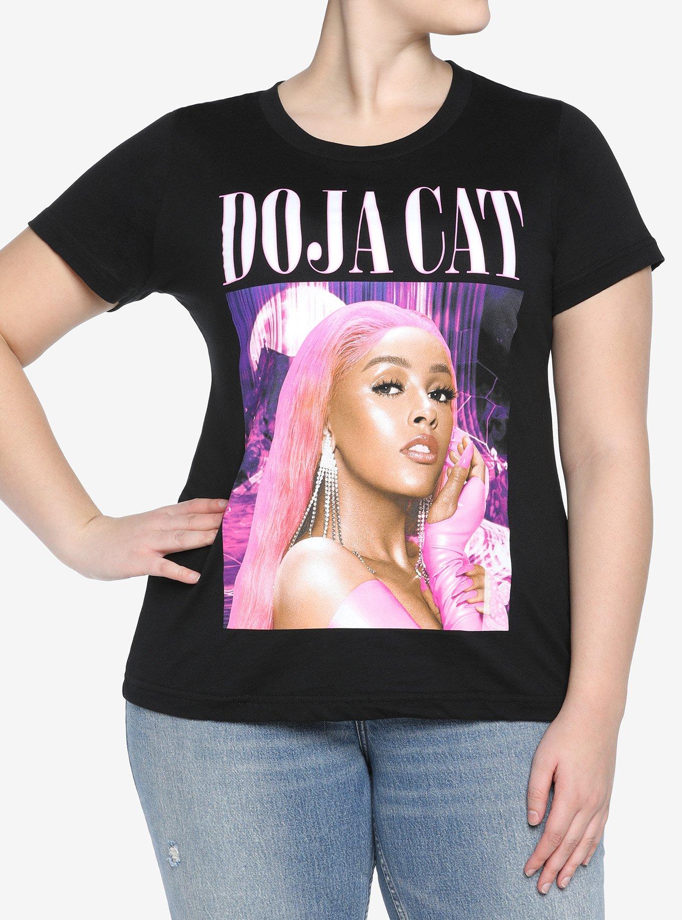 Doja Cat Pink Portrait Girls T-Shirt Plus Size, BLACK, hi-res