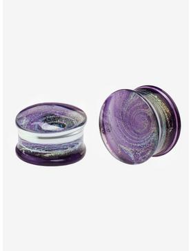 Glass Purple Galaxy Swirl Plug 2 Pack, , hi-res