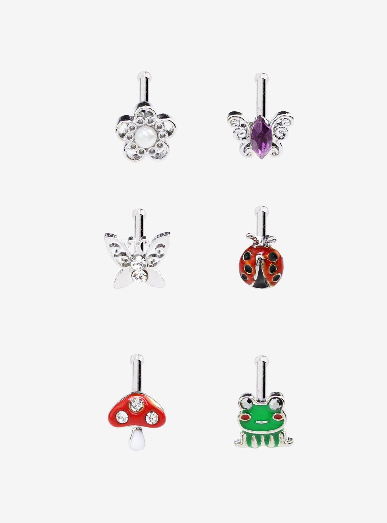 Steel Mushroom Frog Nose Stud 6 Pack