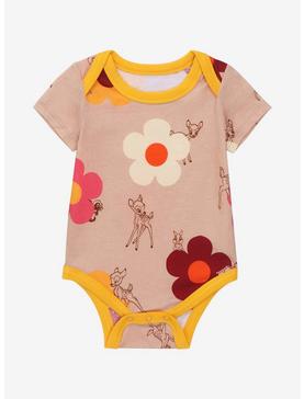 Disney Bambi 50th Anniversary Retro Flowers Allover Print Infant One-Piece - BoxLunch Exclusive, , hi-res