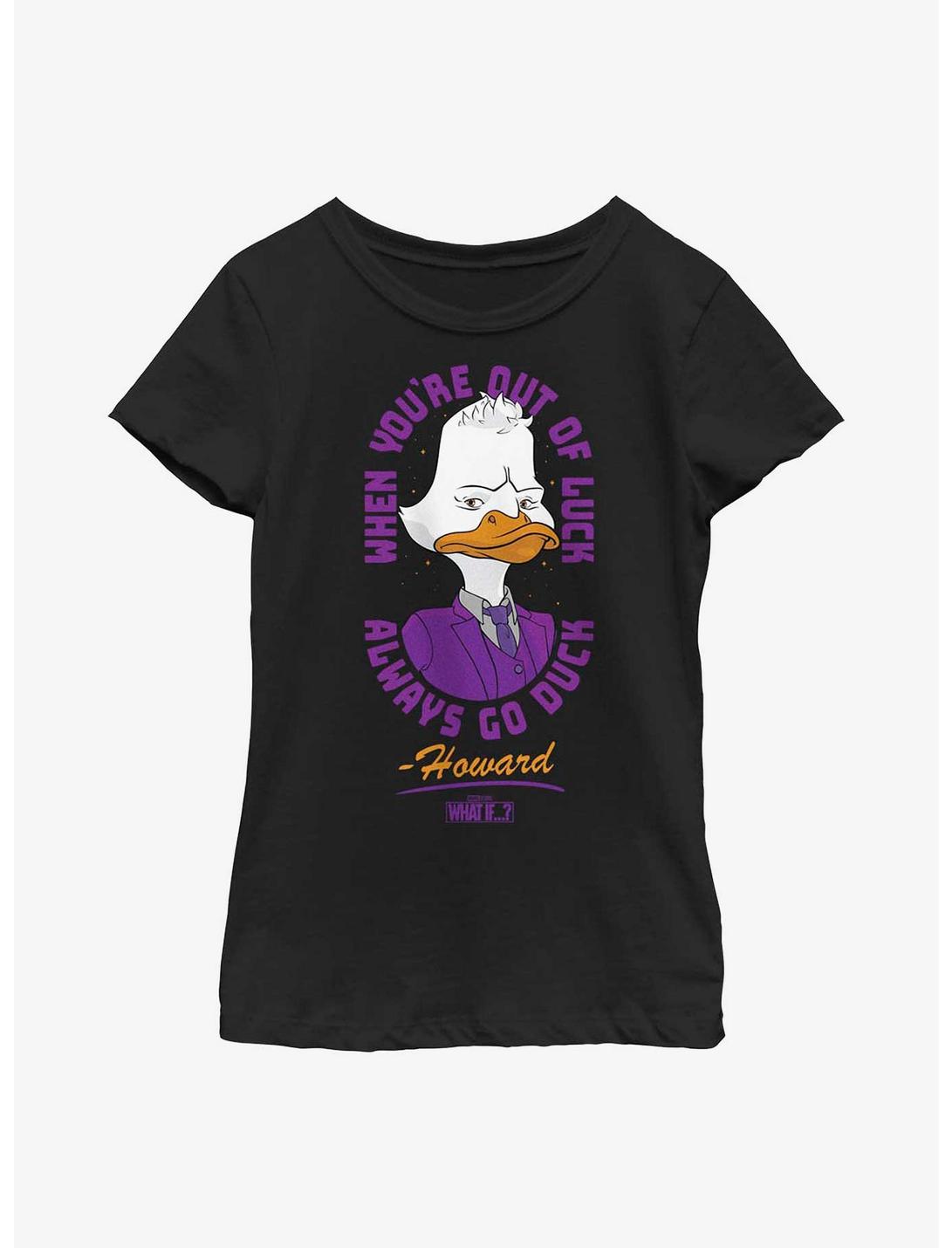 Marvel What If...? Howard The Duck Youth Girls T-Shirt, BLACK, hi-res