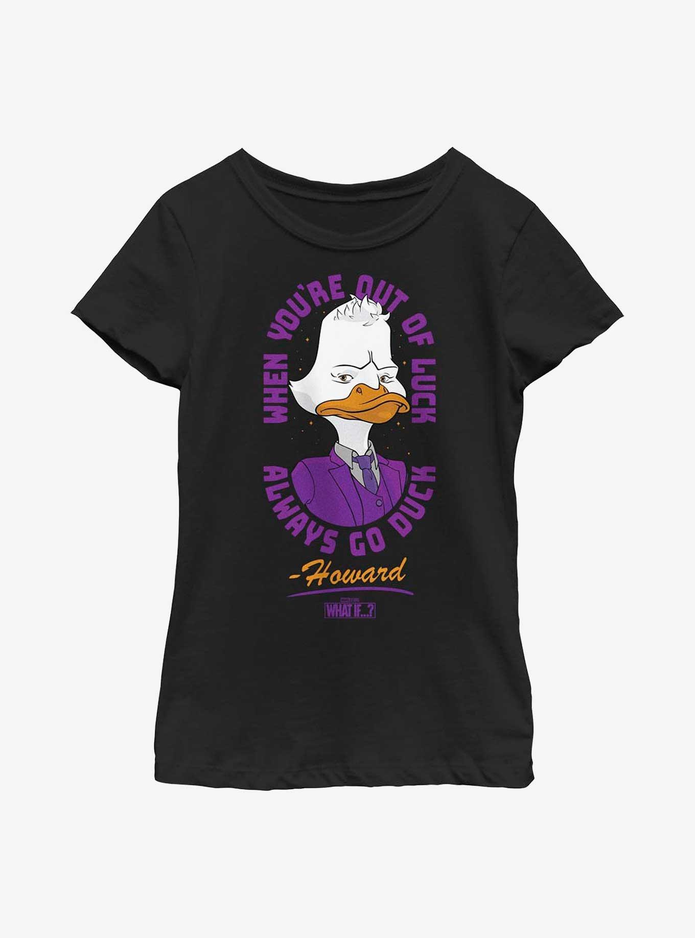 Marvel What If...? Howard The Duck Youth Girls T-Shirt, BLACK, hi-res