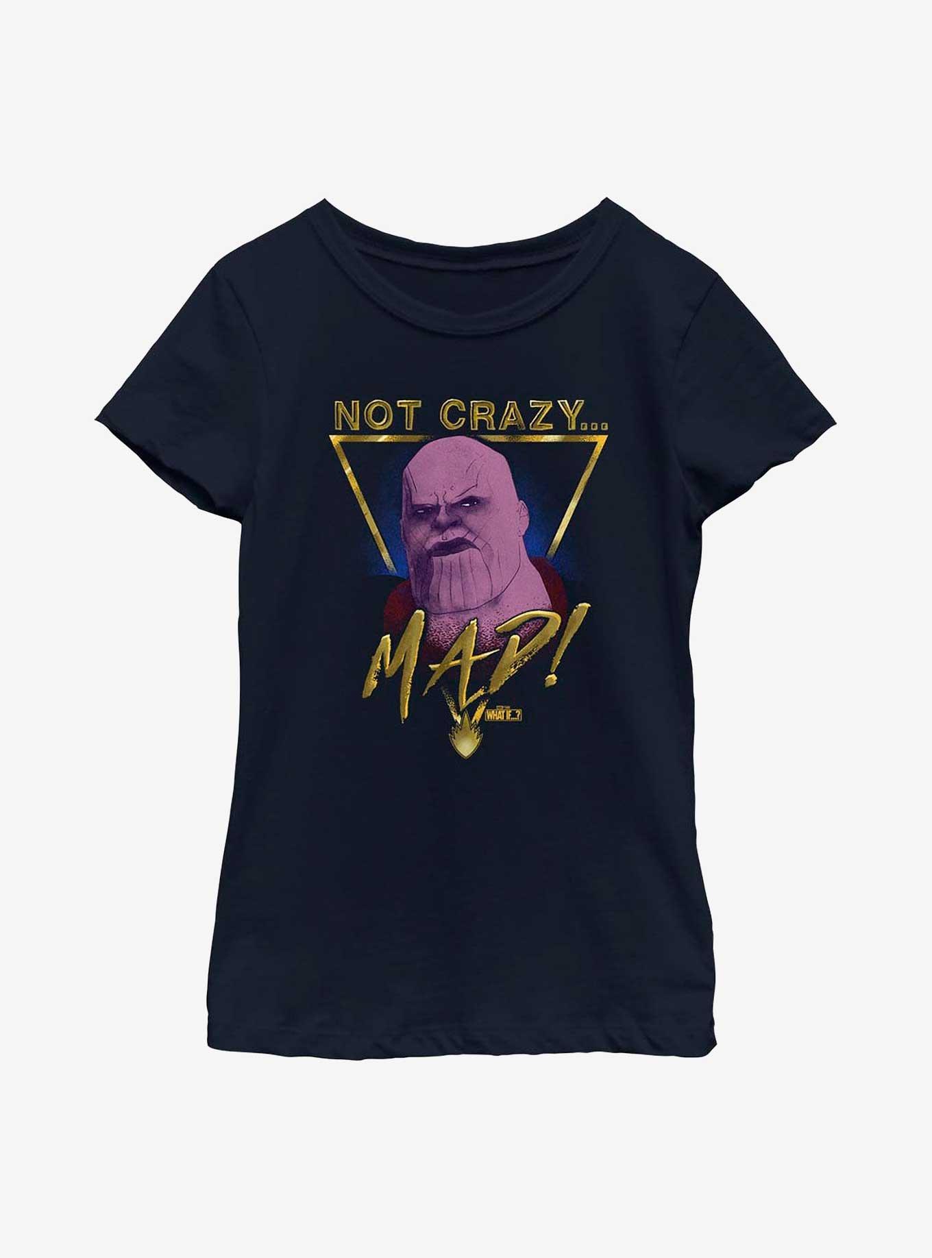 Marvel What If...? Thanos Not Crazy Youth Girls T-Shirt, NAVY, hi-res