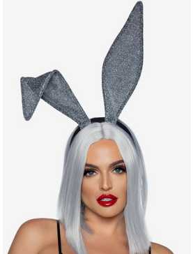 Glitter Bunny Ear Headband Silver, , hi-res