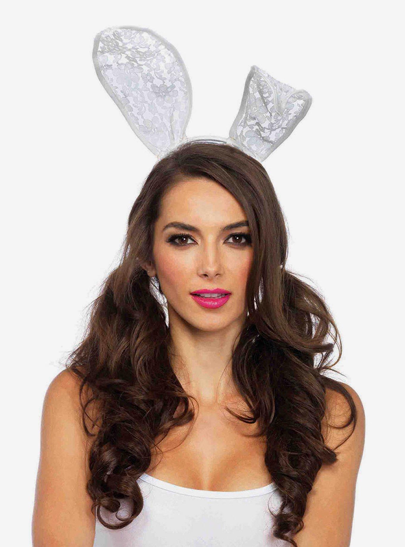 Lace Bunny Ears Headband, , hi-res