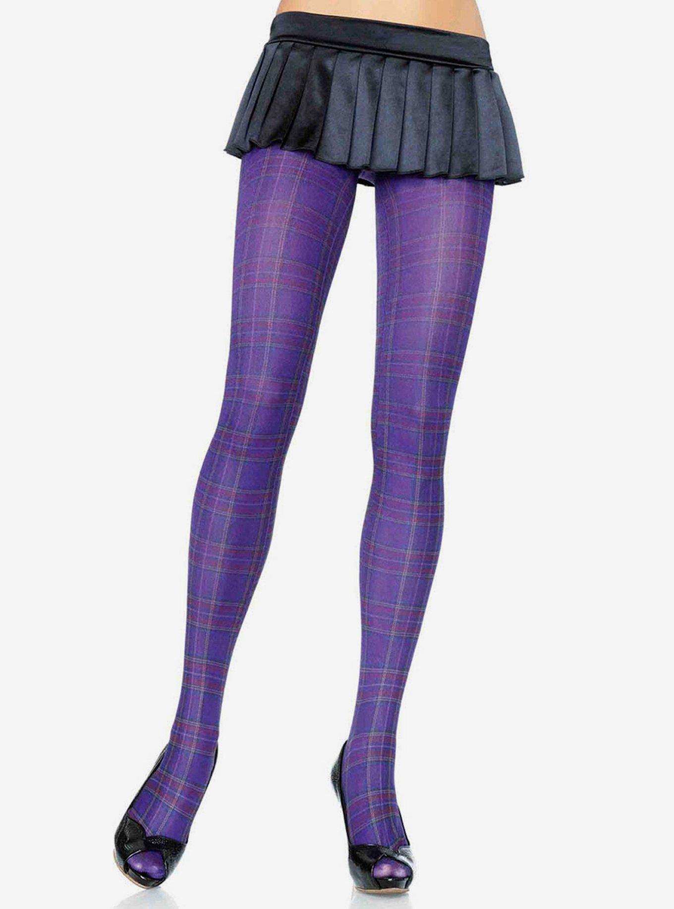 Purple plaid leggings hotsell