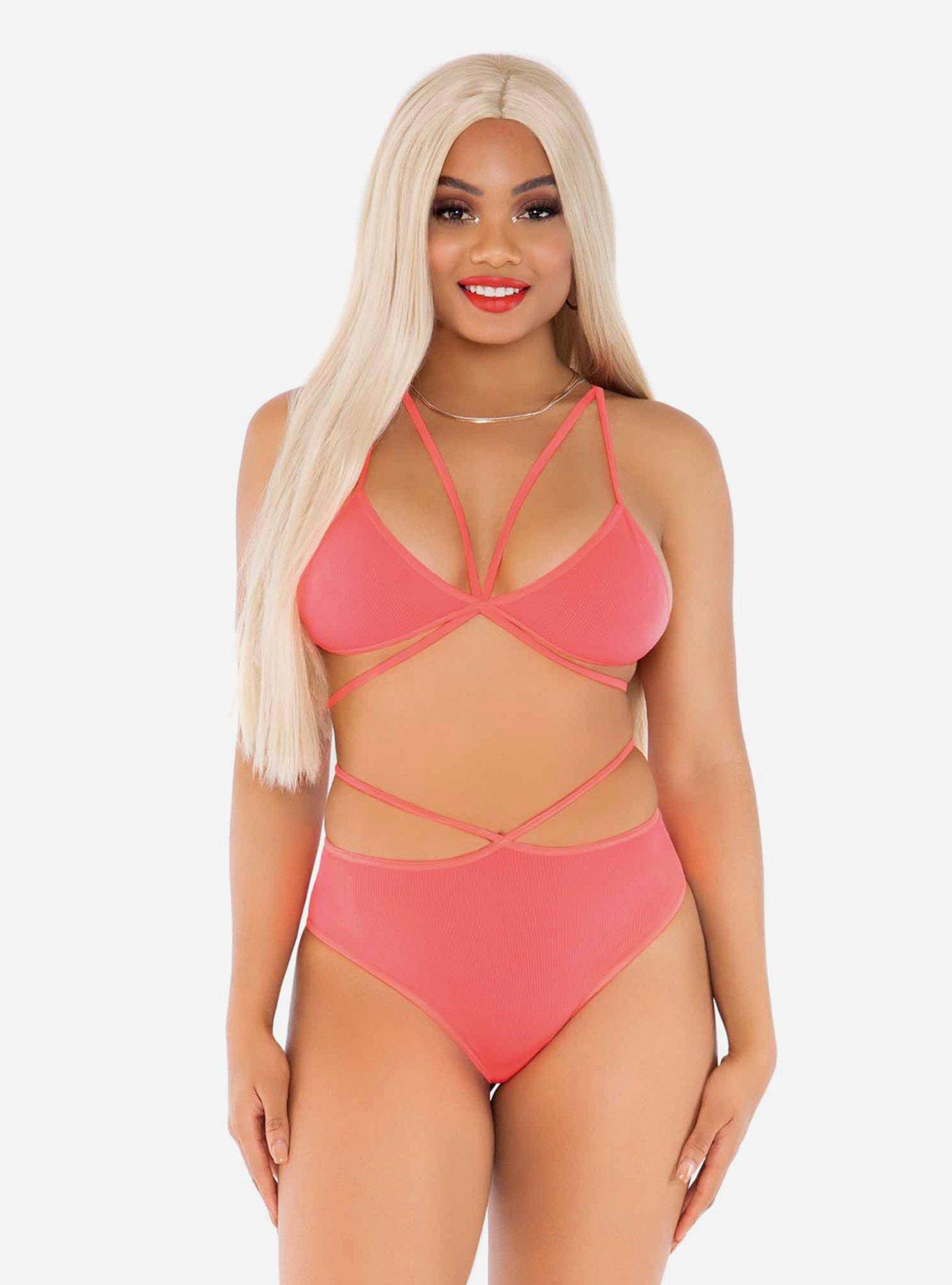 Shimmer Strappy Set Neon Pink, , hi-res