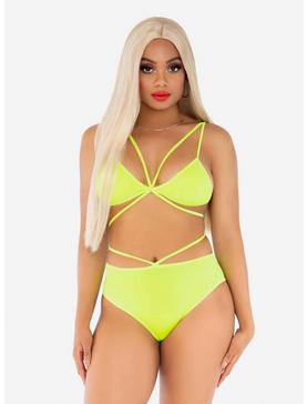 Shimmer Strappy Set Neon Yellow, , hi-res
