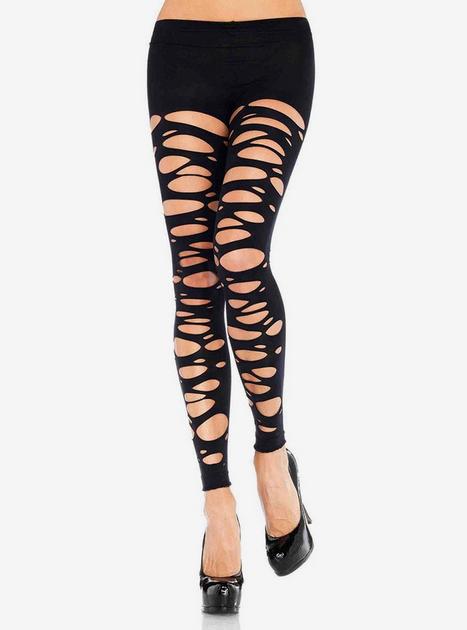 Tattered Footless Tights | Hot Topic