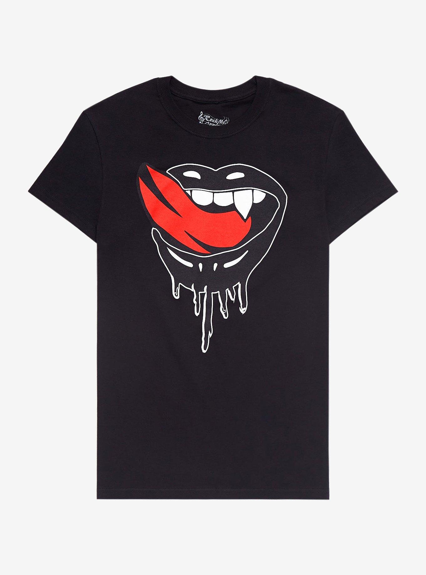 Falling In Reverse Vampire Lips Girls T-Shirt, BLACK, hi-res