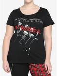 My Chemical Romance Be Friends Roses Girls T-Shirt Plus Size, BLACK, hi-res