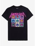 Metallica Splattered Skulls Grid Girls T-Shirt, BLACK, hi-res
