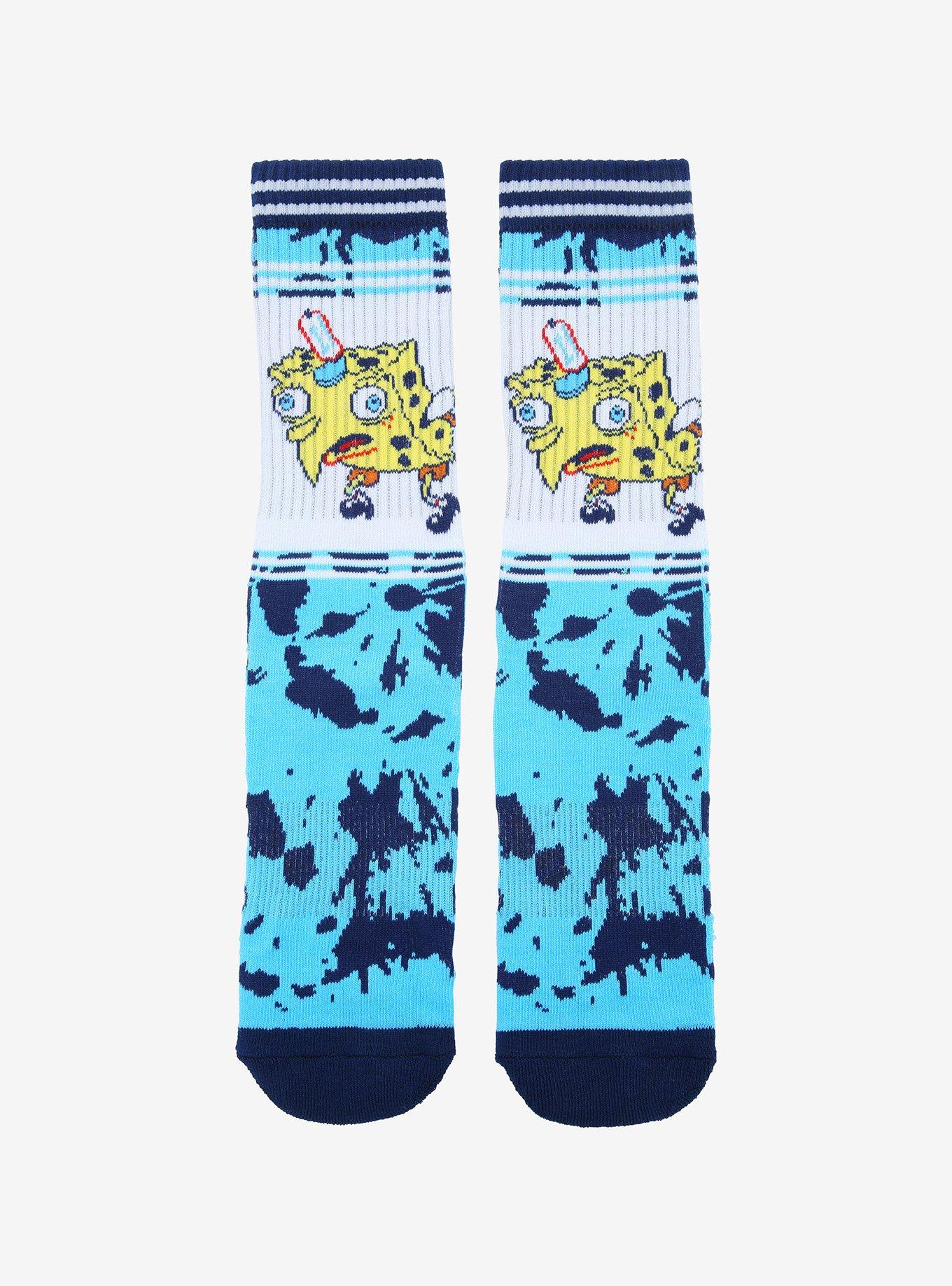 SpongeBob SquarePants Chicken Meme Tie-Dye Crew Socks, , hi-res