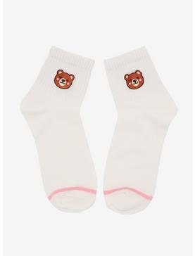Teddy Bear Embroidered Ankle Socks, , hi-res
