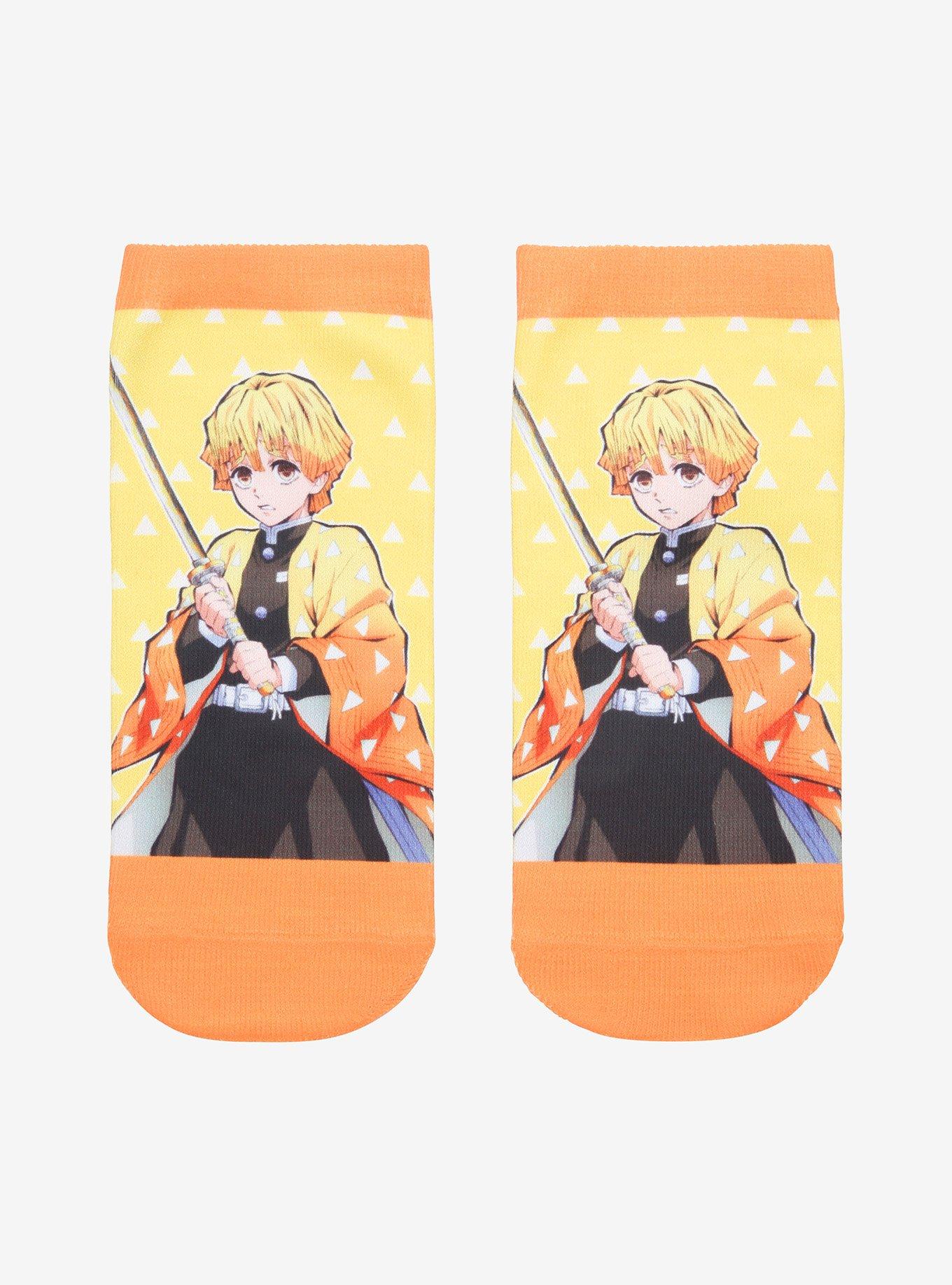 Demon Slayer: Kimetsu No Yaiba Zenitsu No-Show Socks, , hi-res