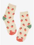 Strawberry Green Heel Crew Socks, , hi-res