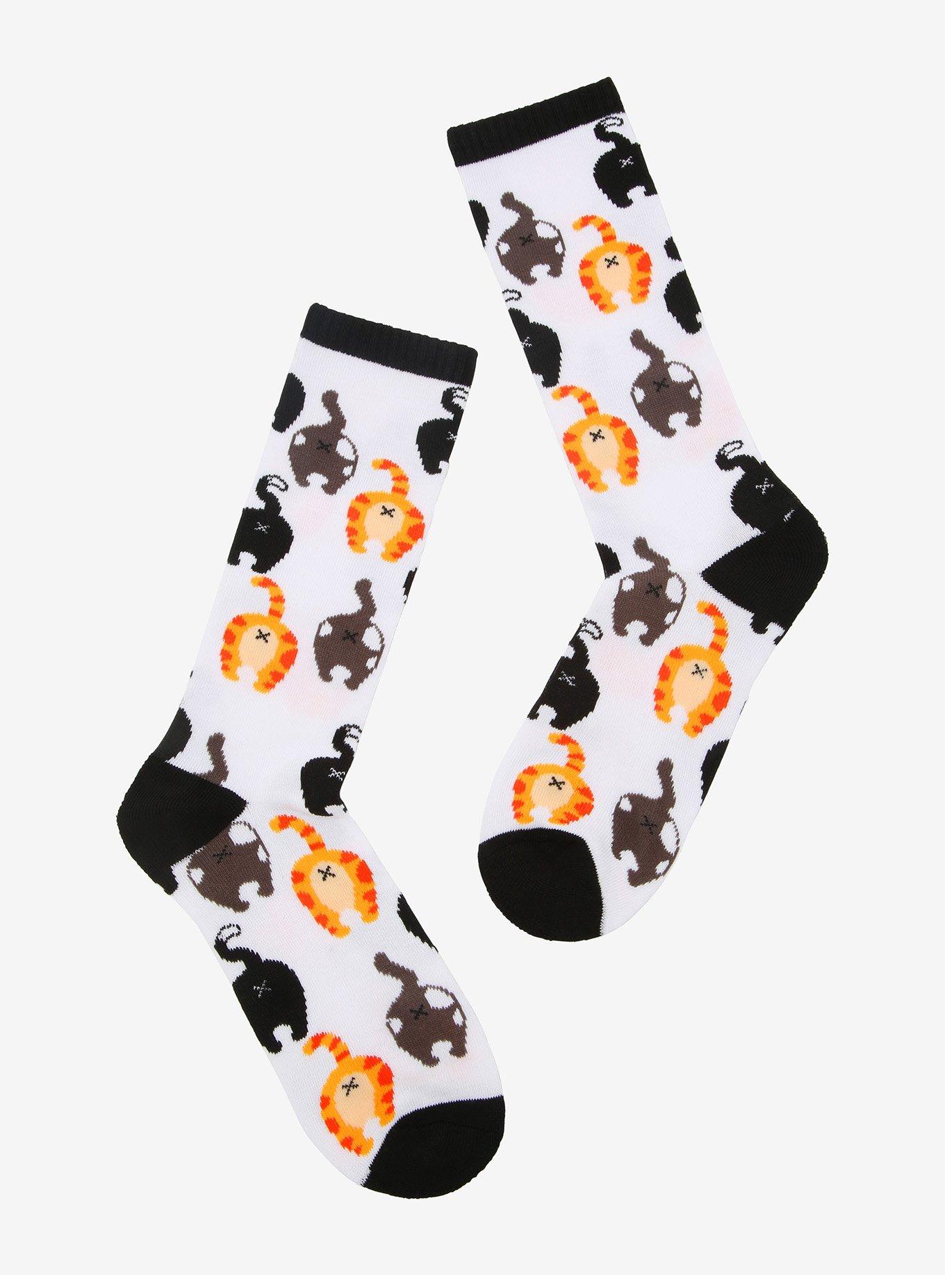 Cat Butt Crew Socks, , hi-res