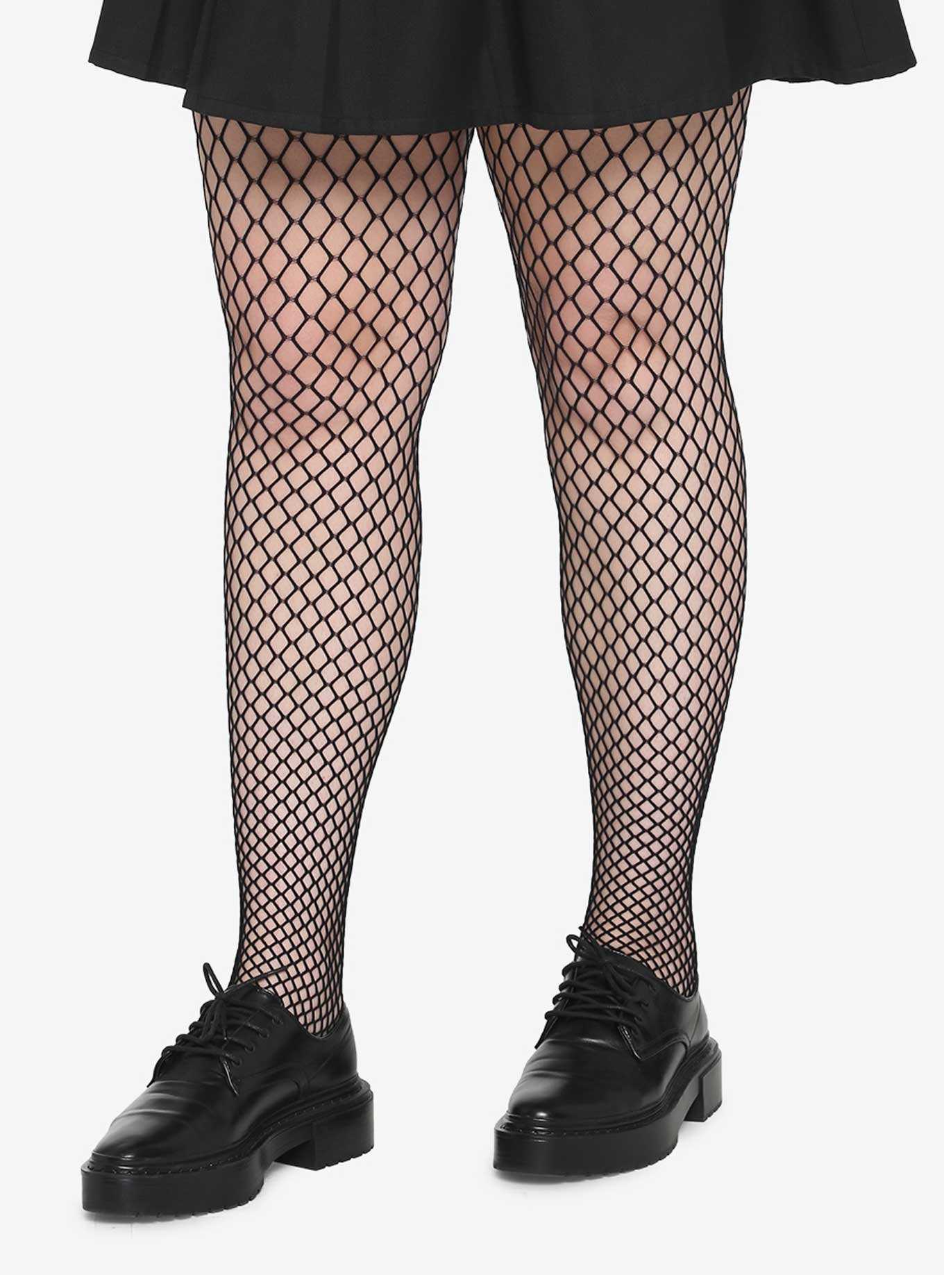 Hot Topic White Bow Cutout Fishnet Tights