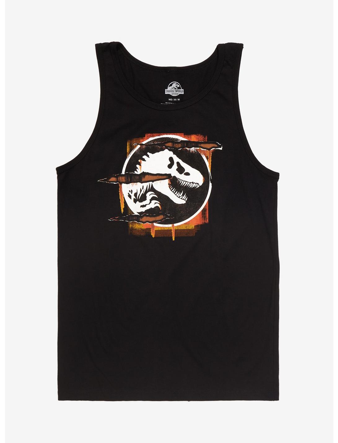 Jurassic World Dominion Orange Logo Tank Top, BLACK, hi-res
