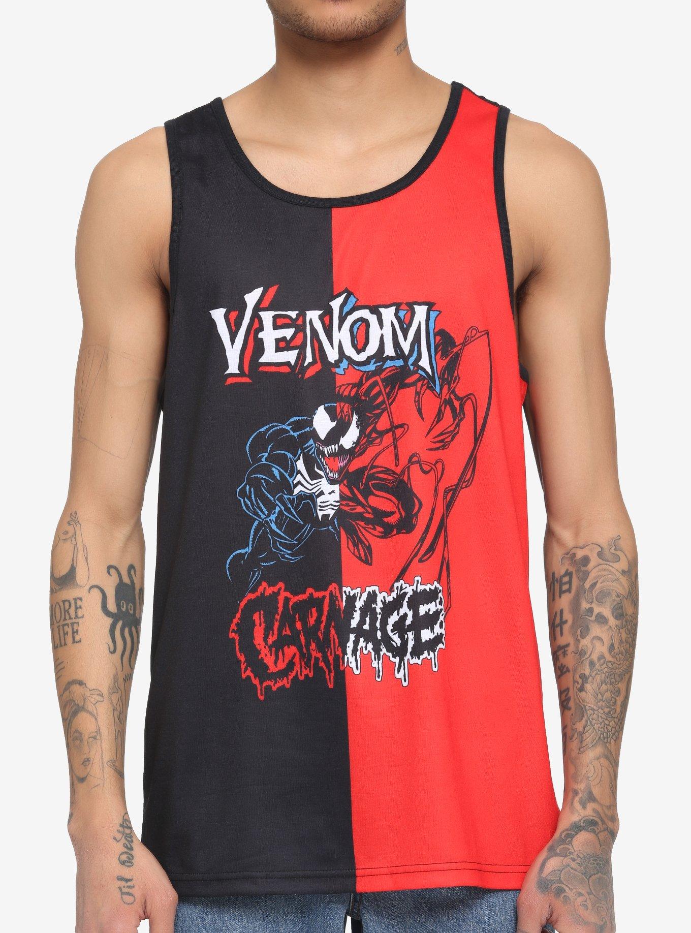 Marvel Venom & Carnage Split Tank Top, BLACK, hi-res