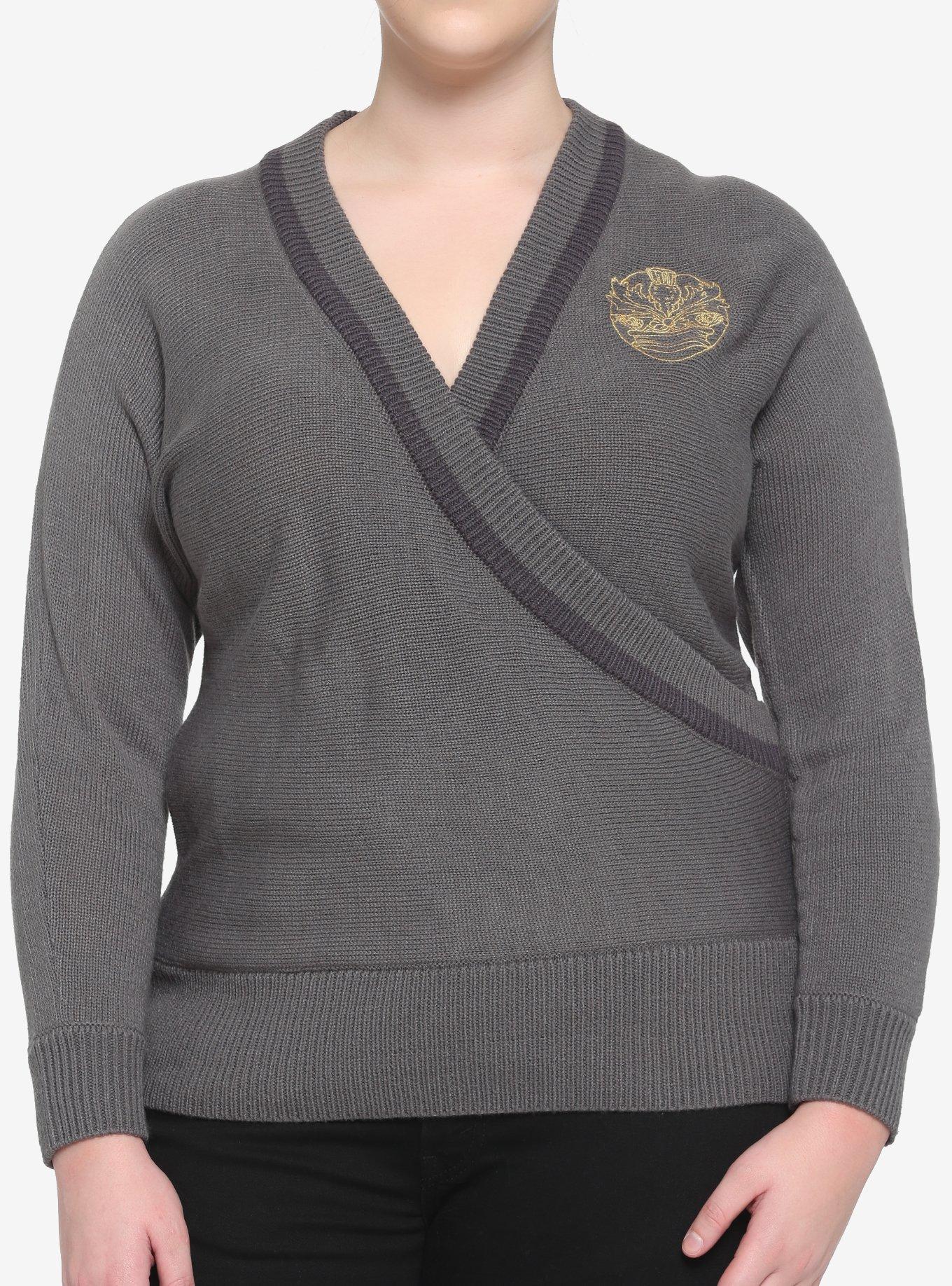 Outlander Crowned Thistle Crossover Girls Knit Sweater Plus Size, MULTI, hi-res