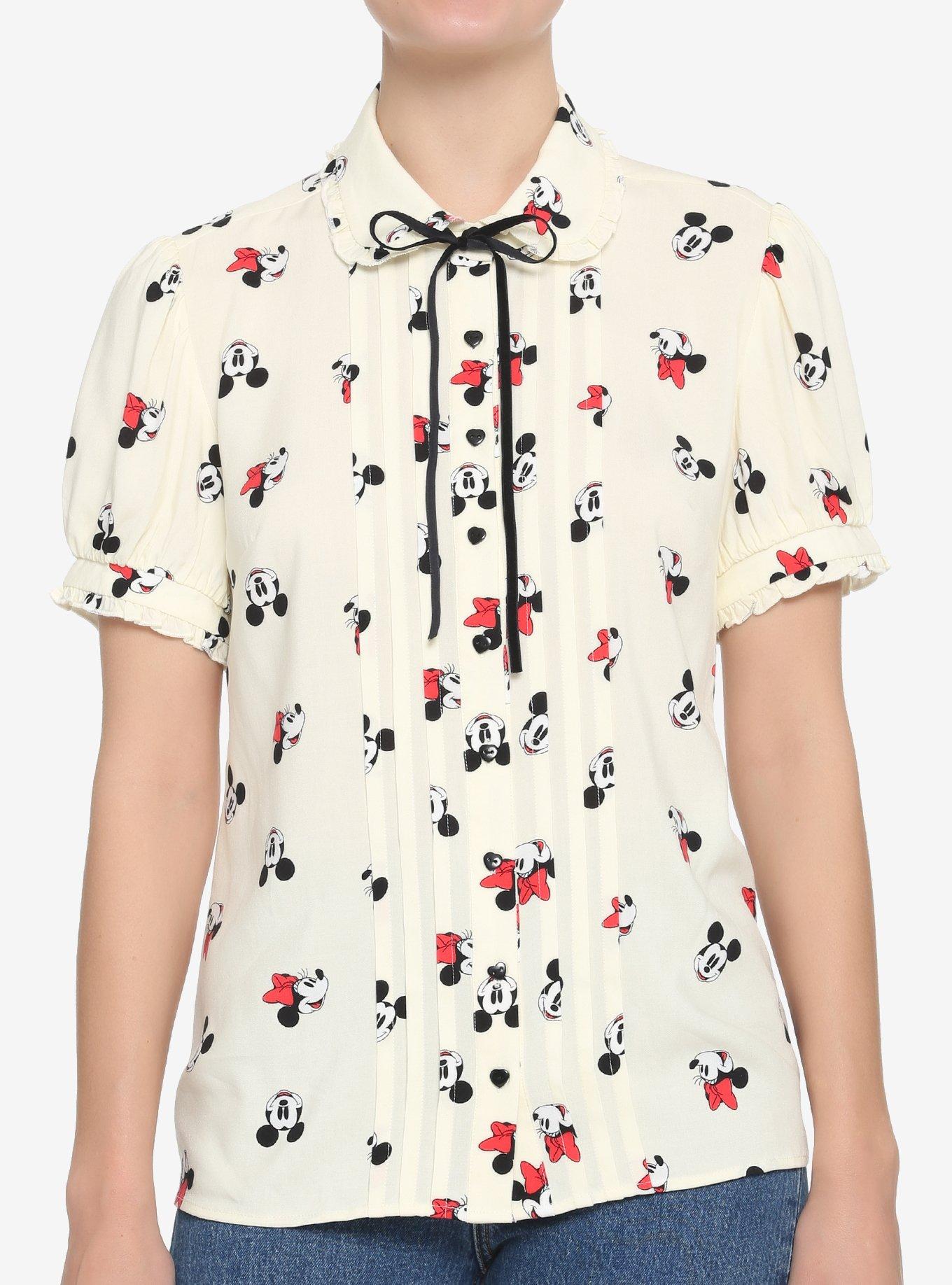 Her Universe Disney Mickey Mouse & Minnie Mouse Girls Woven Button-Up, MULTI, hi-res
