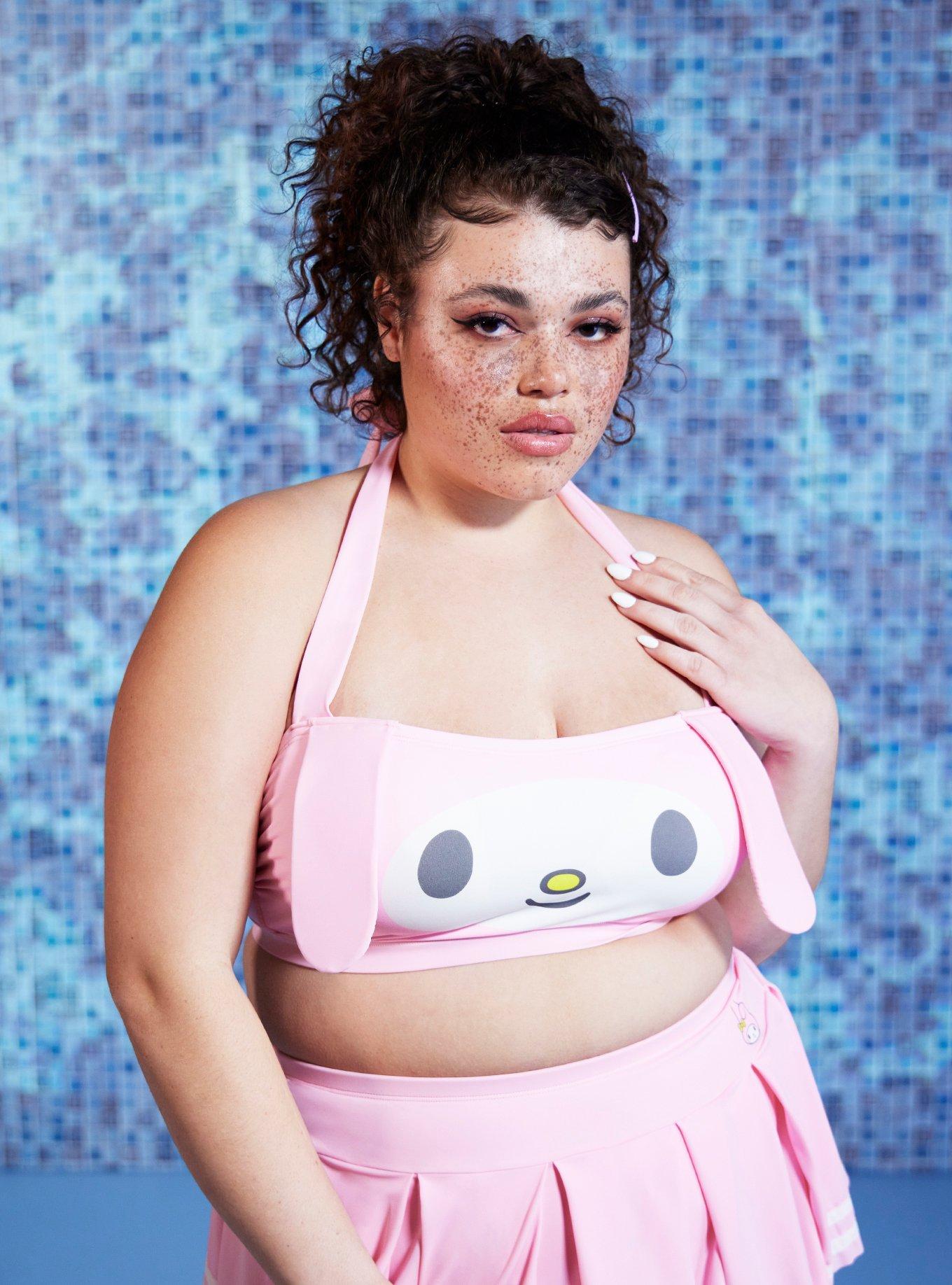 My Melody Halter Swim Top Plus Size, MULTI, hi-res