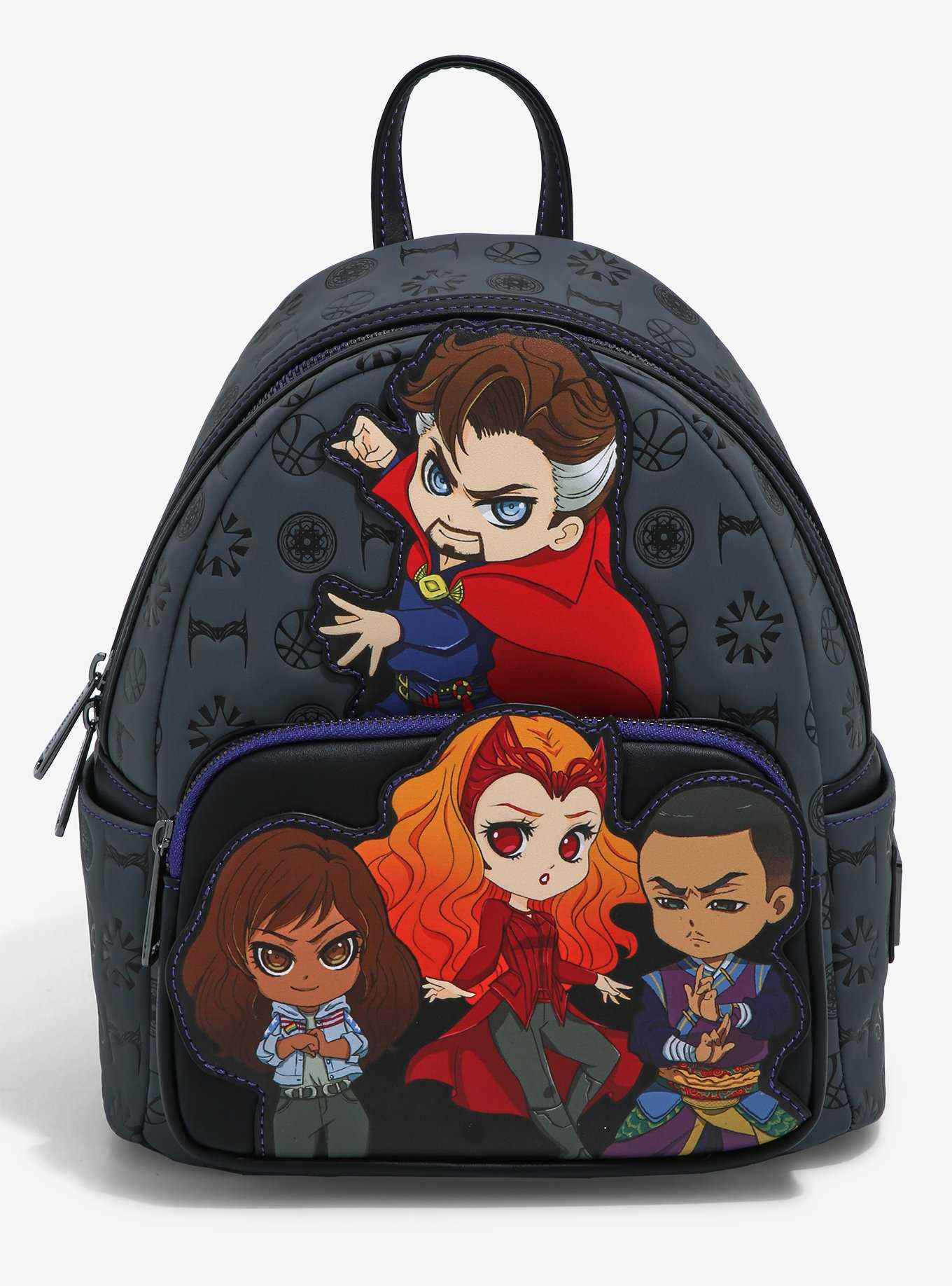 Spiderman Backpack with Lunch Bag 2-Key Chains Water Bottle - 5 Piece Kids School Backpack Set - Boys Girls Shoulder Book Bag Printed Marvel